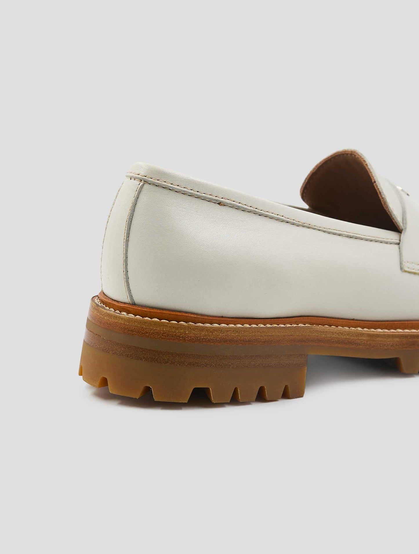 Kiton White Leather Loafers