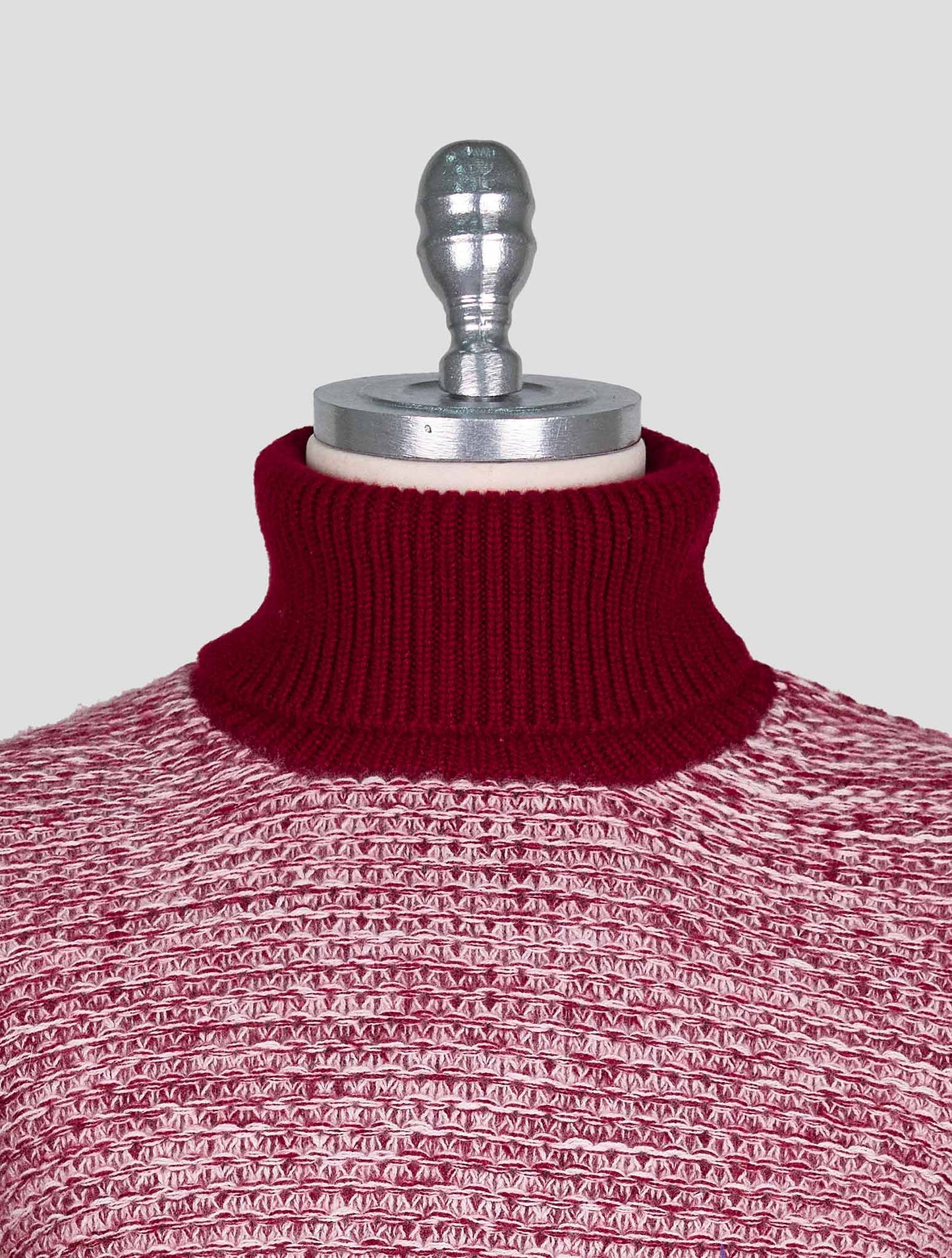 Kiton Burgundy Gray Cashmere Sweater Crewneck