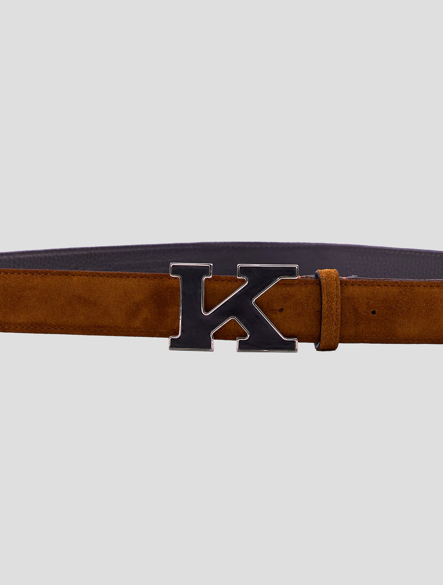 Kiton Brown Leather Suede Belt