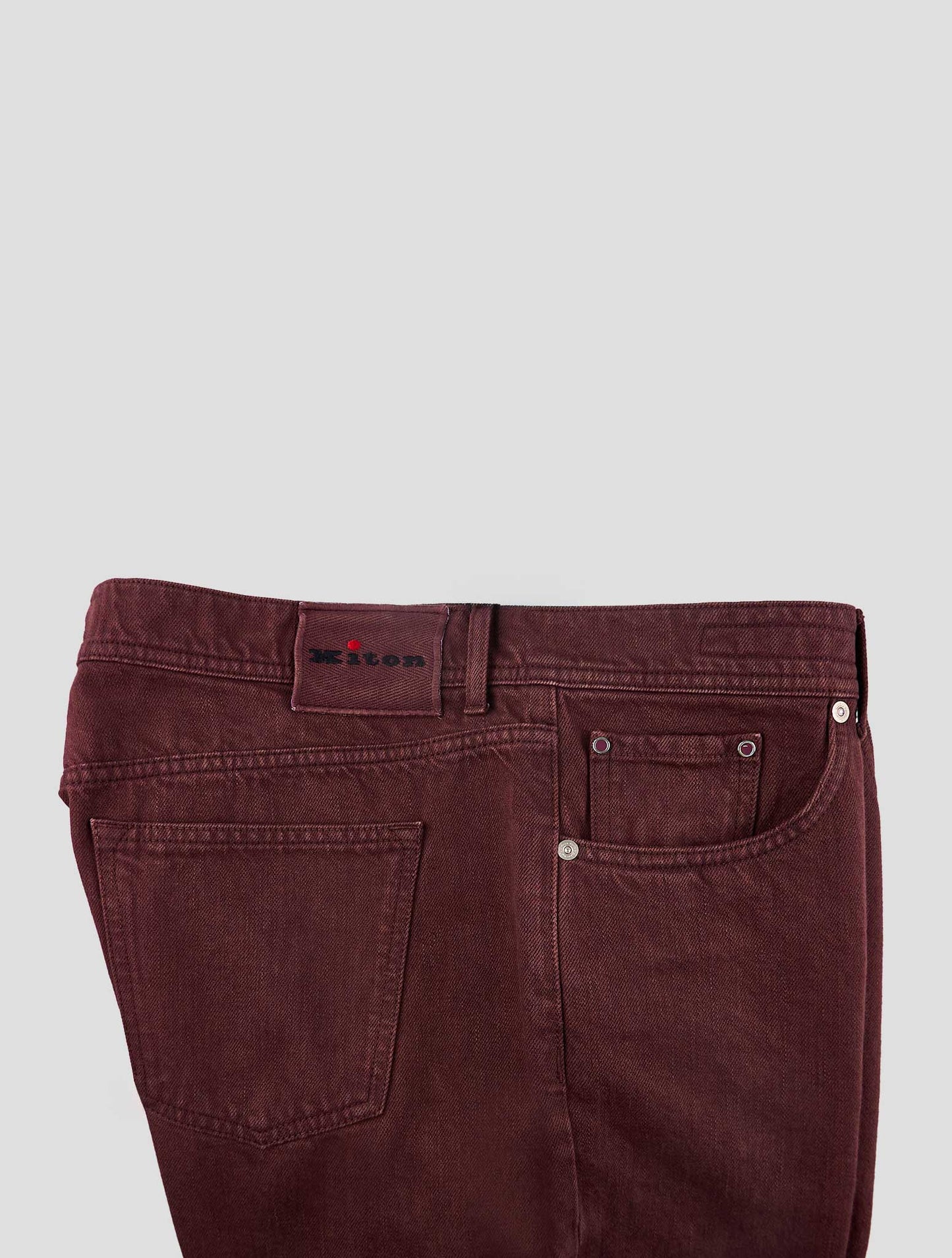 Kiton Burgundy Cotton Ea Jeans