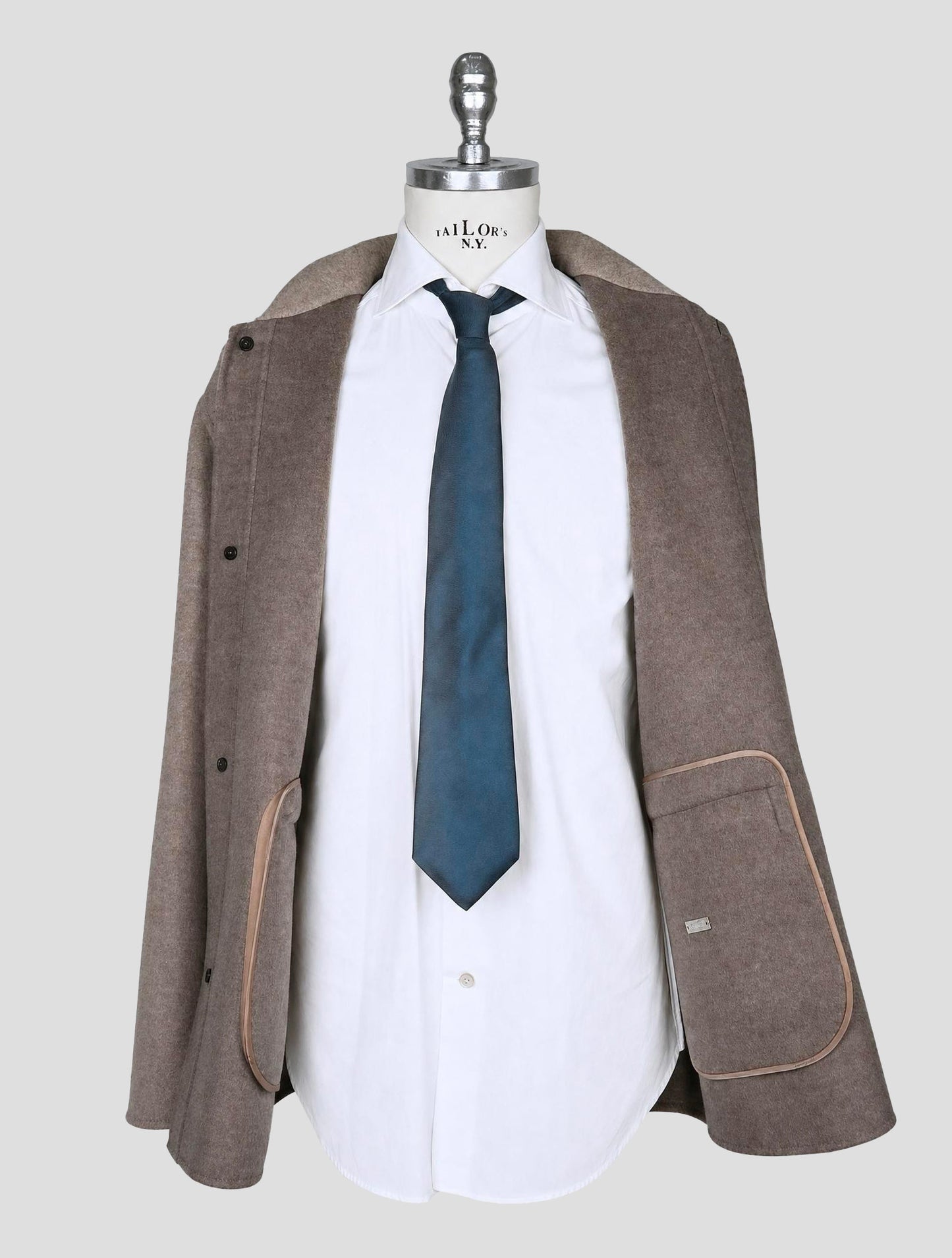 Kiton Beige Wool Cashmere Coat