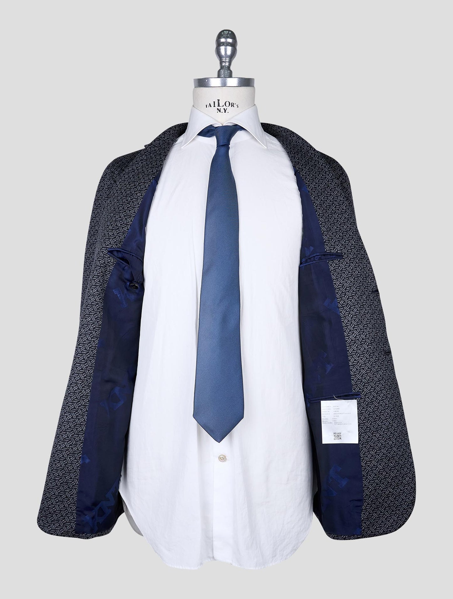 Kiton Knt Gray Wool Cashmere Pl Blazer