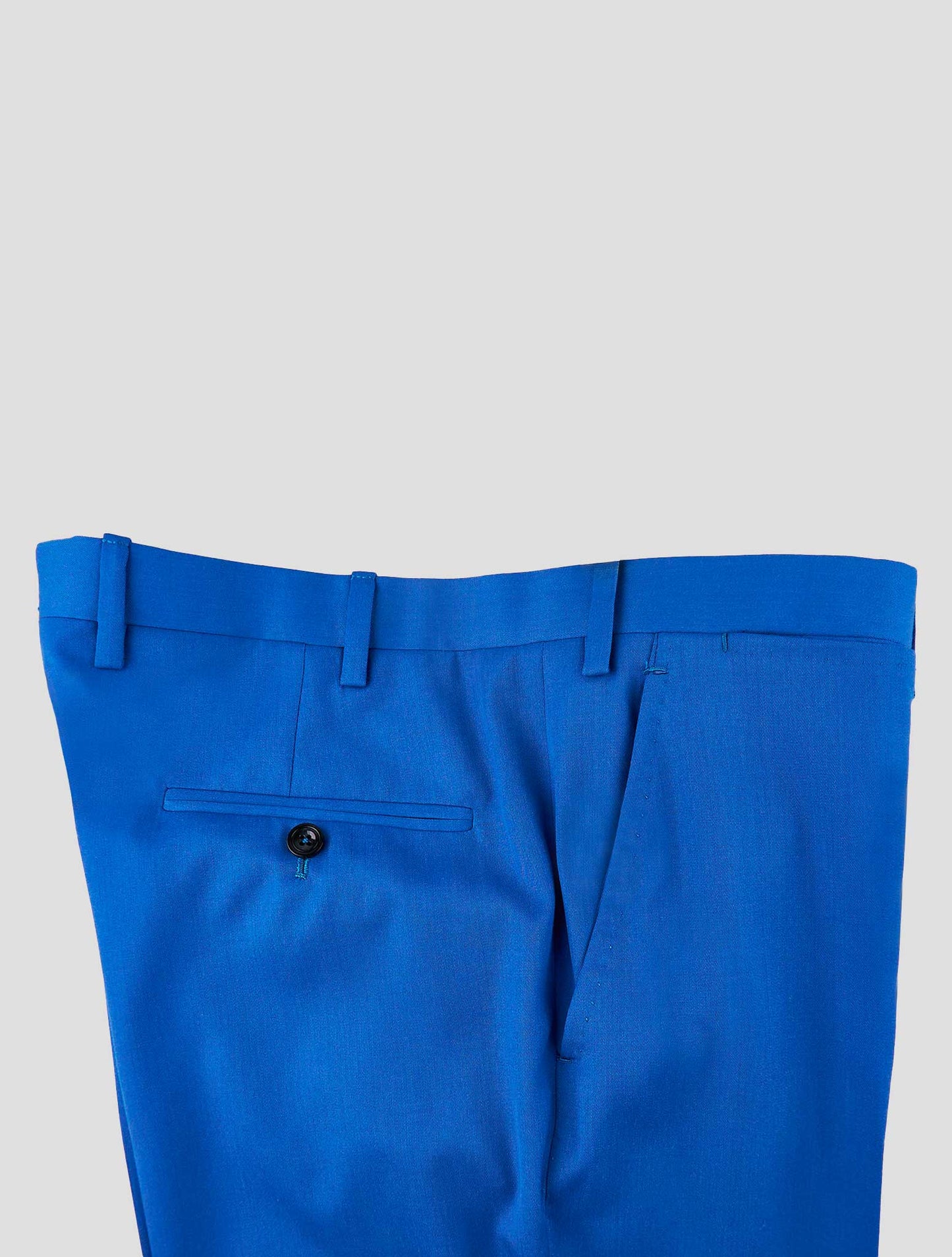 Kiton Blue Wool 14 Micron Dress Pants