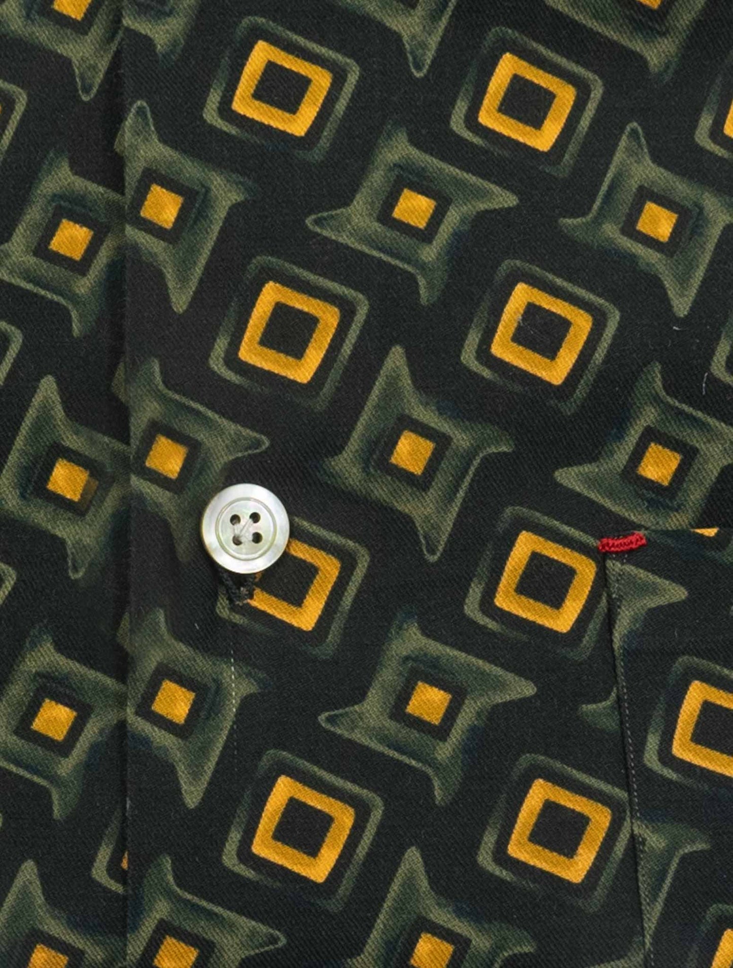 Kiton Green Yellow Cotton Shirt Nerano