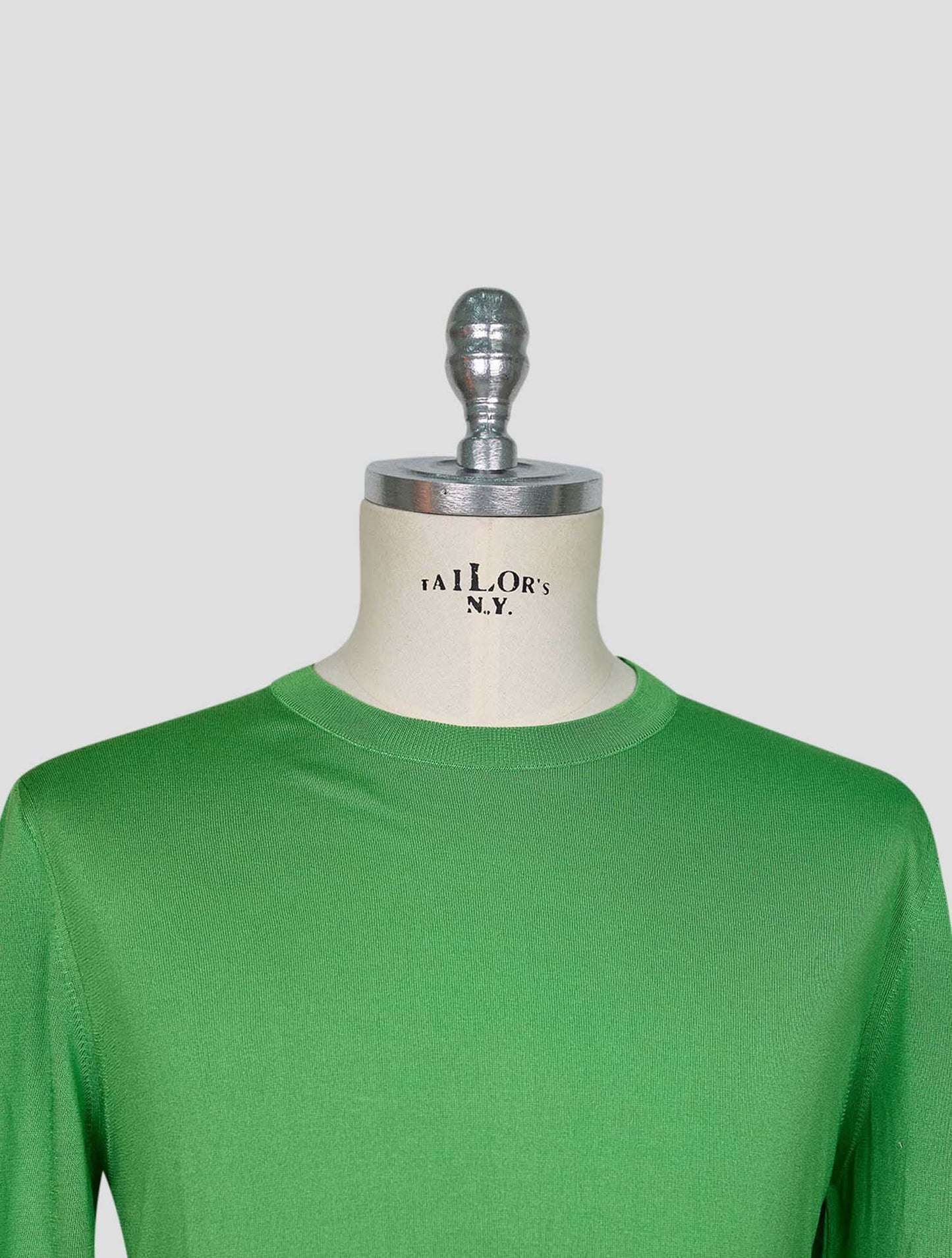 Kiton Green Silk Sweater Crewneck