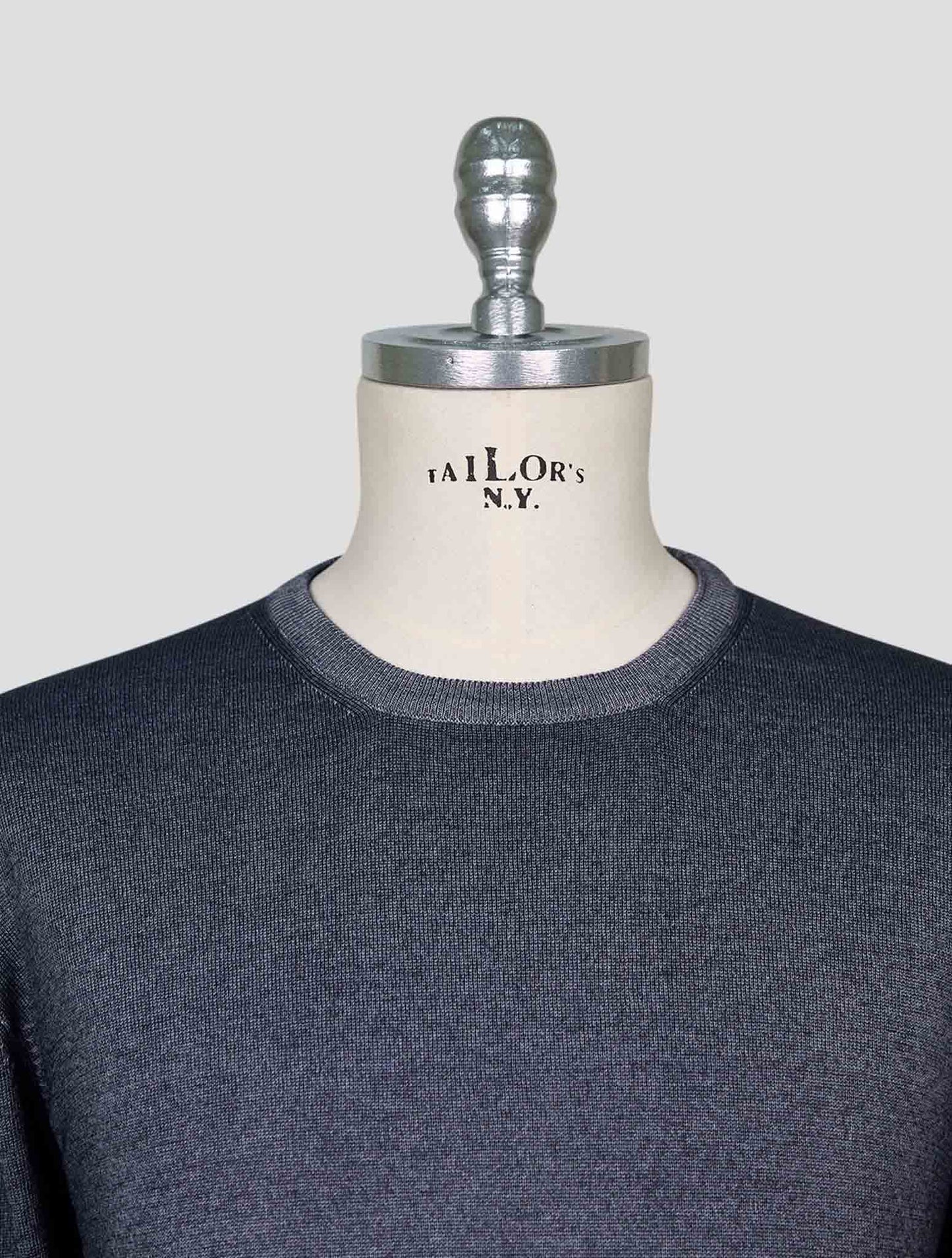 Kiton Gray Wool Sweater Crewneck