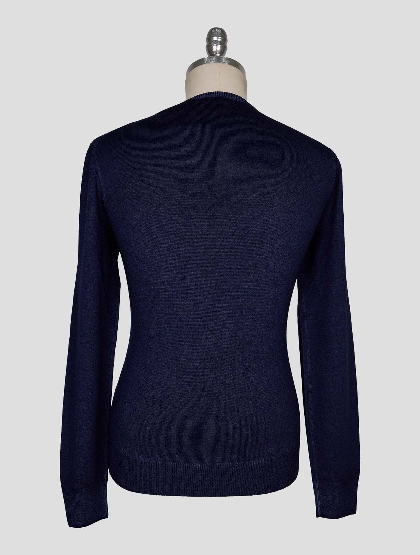 Kiton Blue Wool Sweater Crewneck