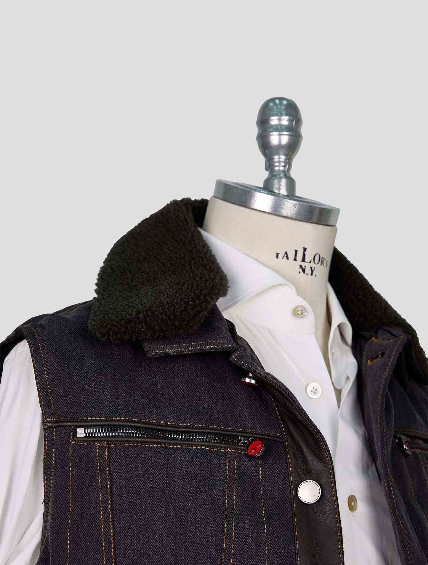 Kiton Gray Cotton Pl Gilet