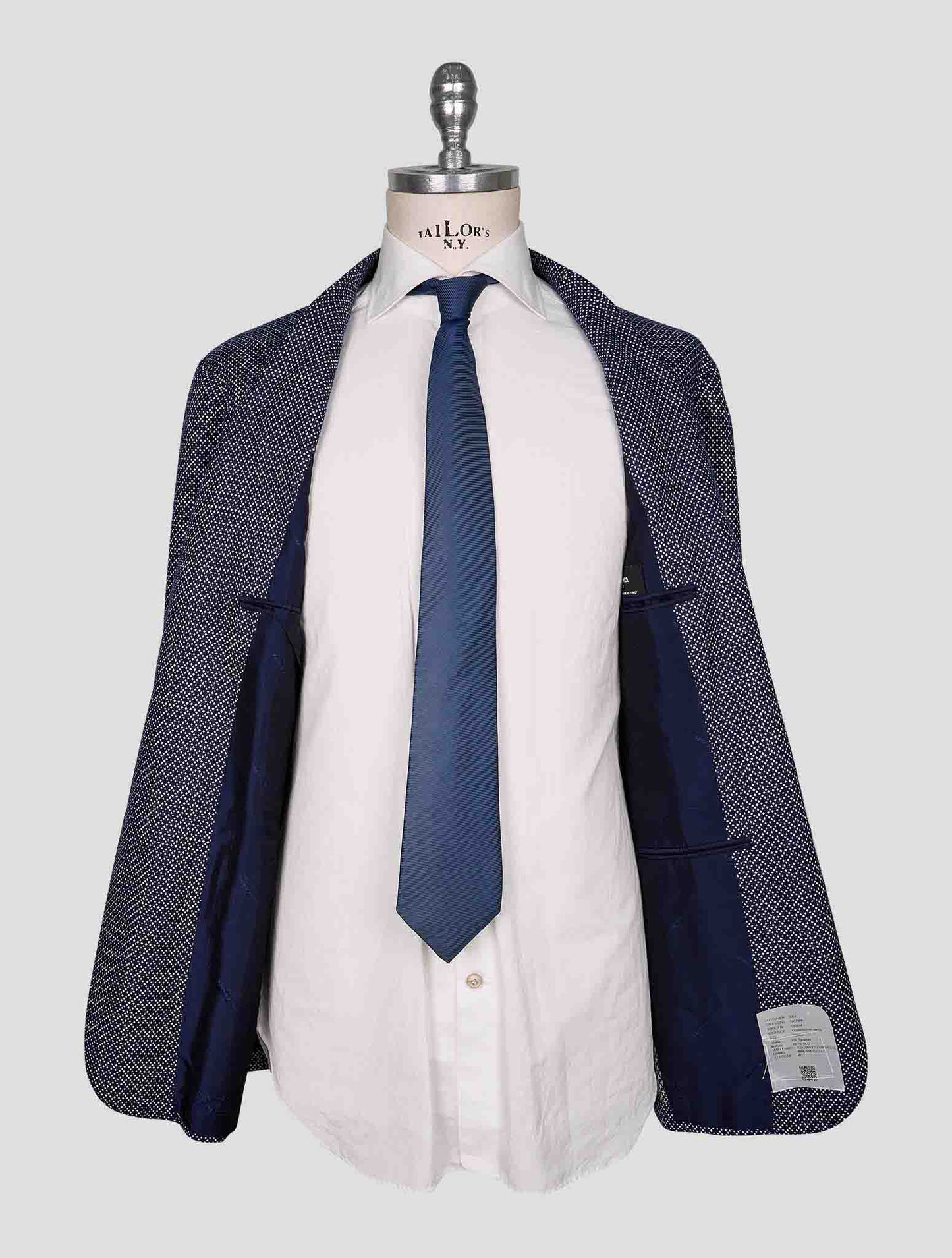 Kiton Blue White Cashmere Silk Blazer