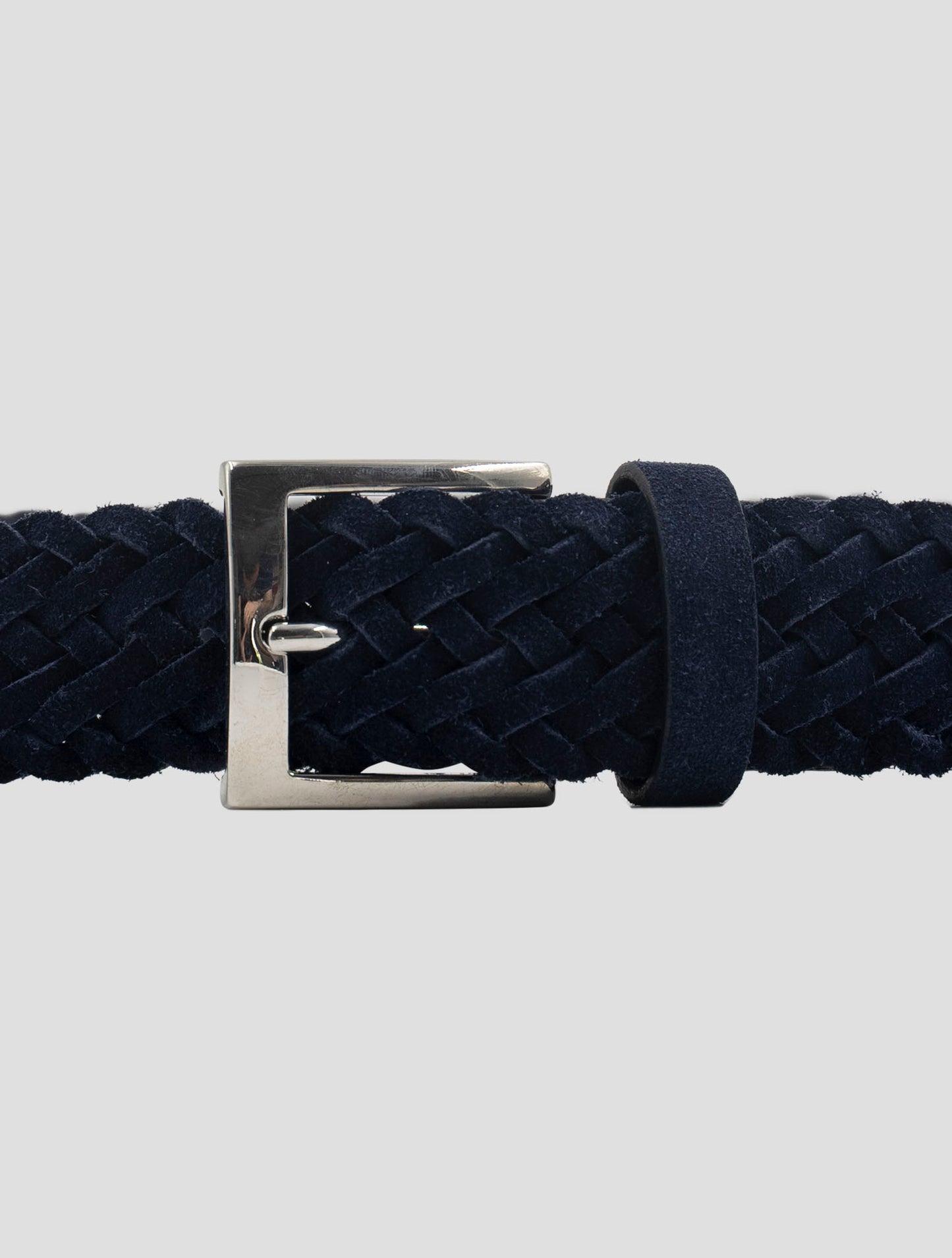 Kiton Blue Leather Suede Belt