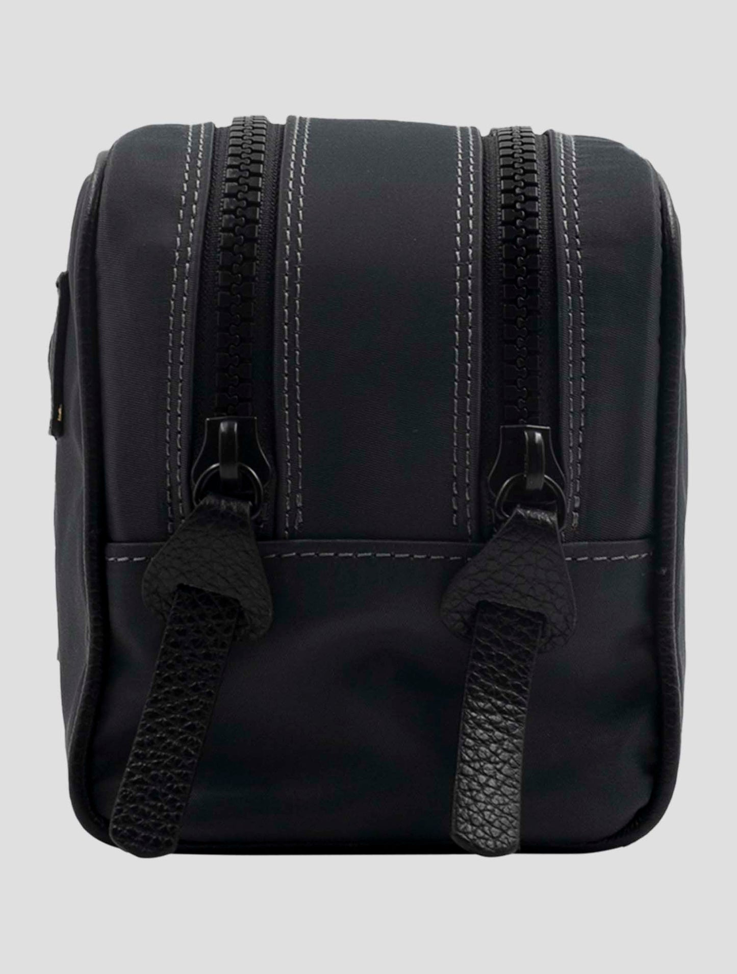Kiton Gray Pa Cotton Leather Beauty Case Bag