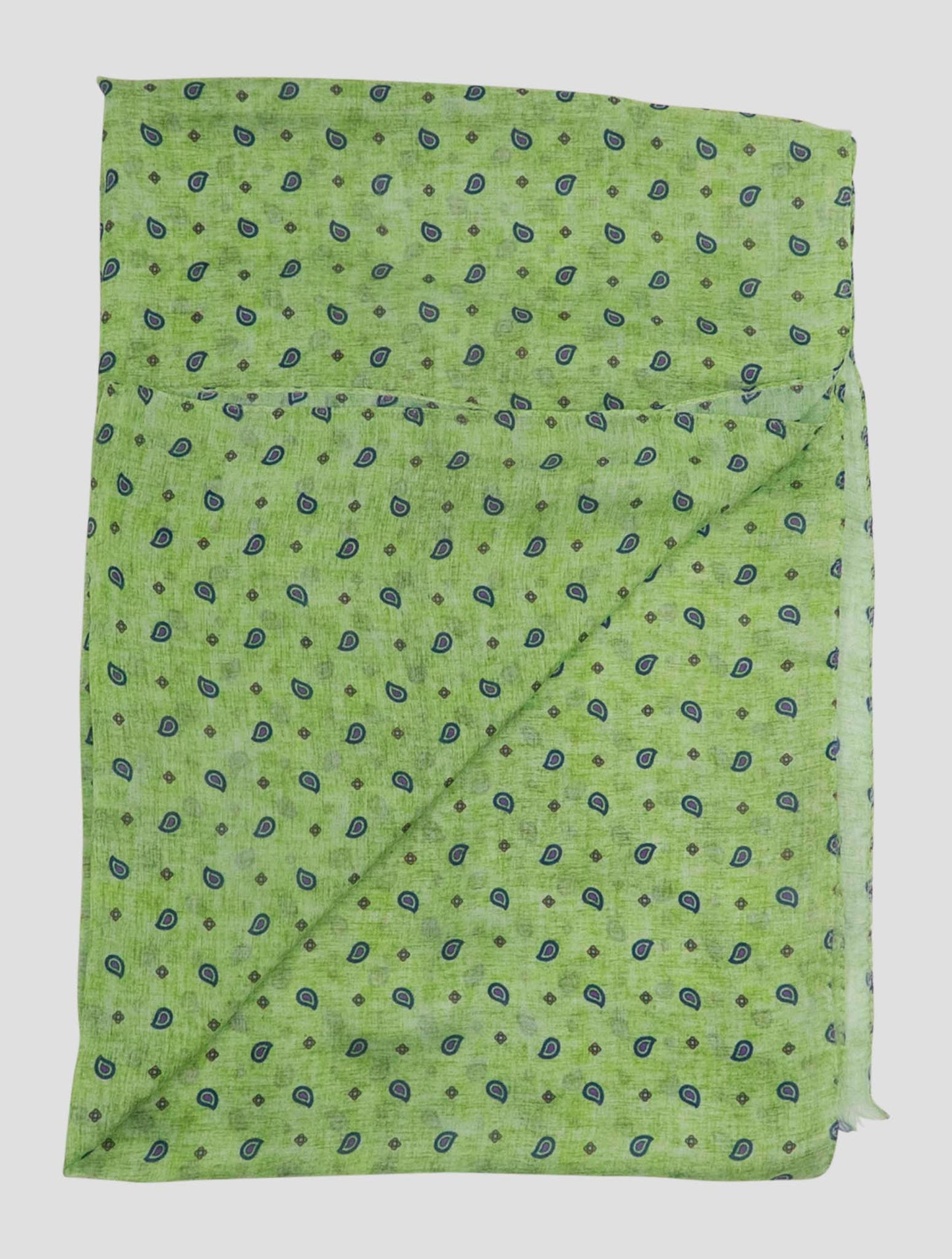 Kiton Green Silk Scarf 50x180