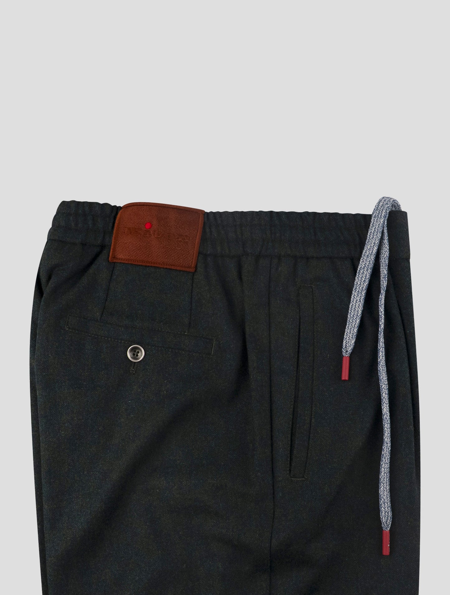 Kiton Dark Green Wool Pants