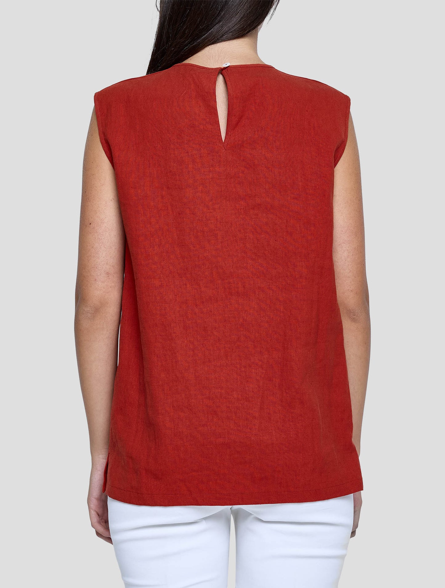 Kiton Red Linen Blazer Women
