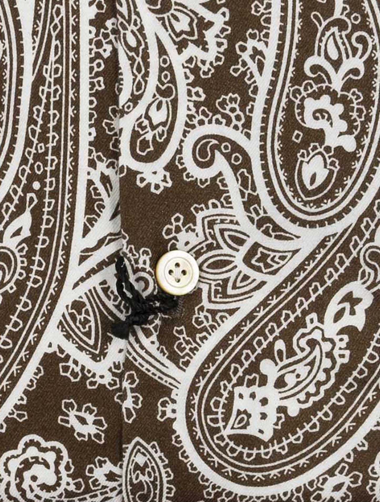 Kiton Brown White Cotton Shirt