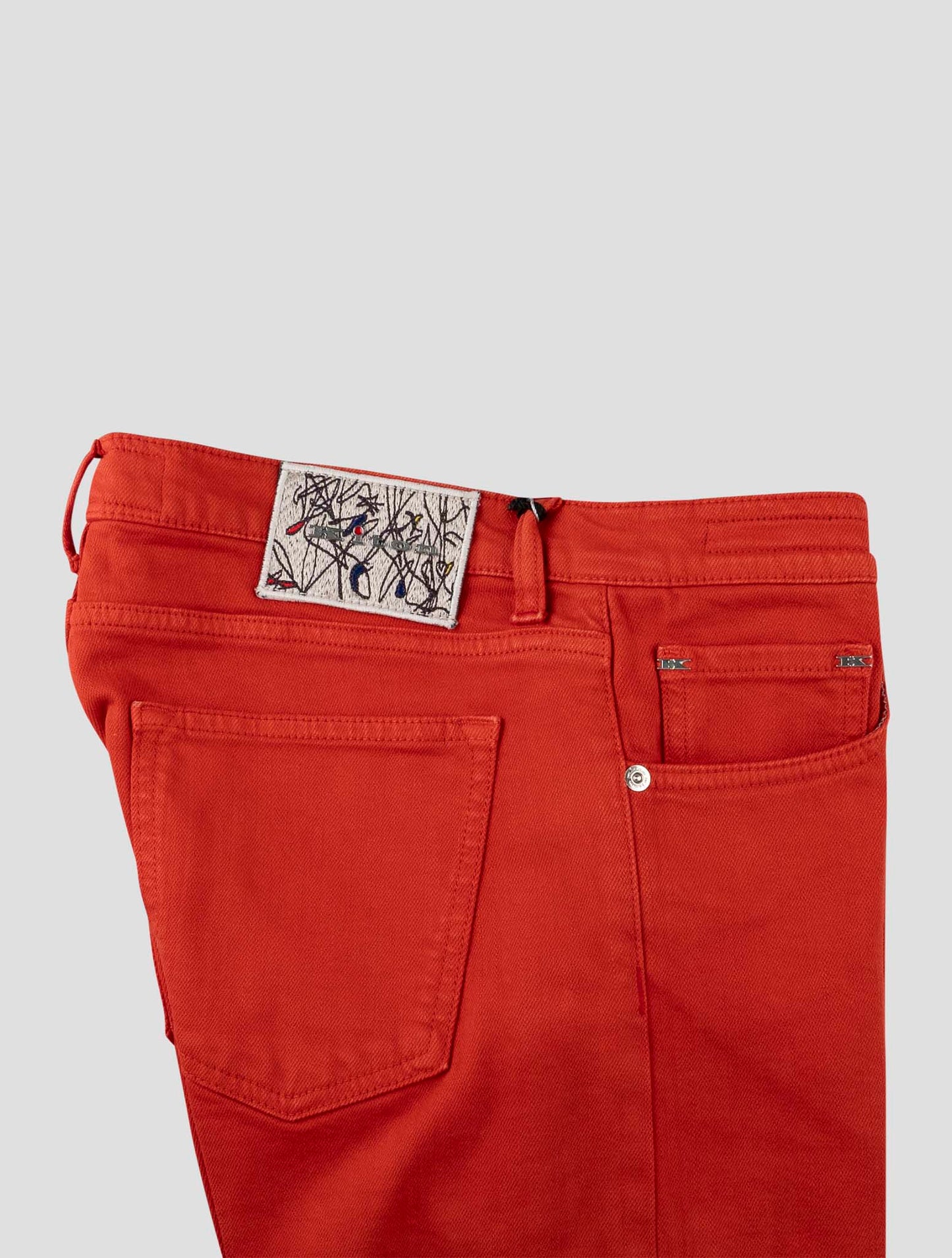 Kiton Red Cotton Ea Jeans
