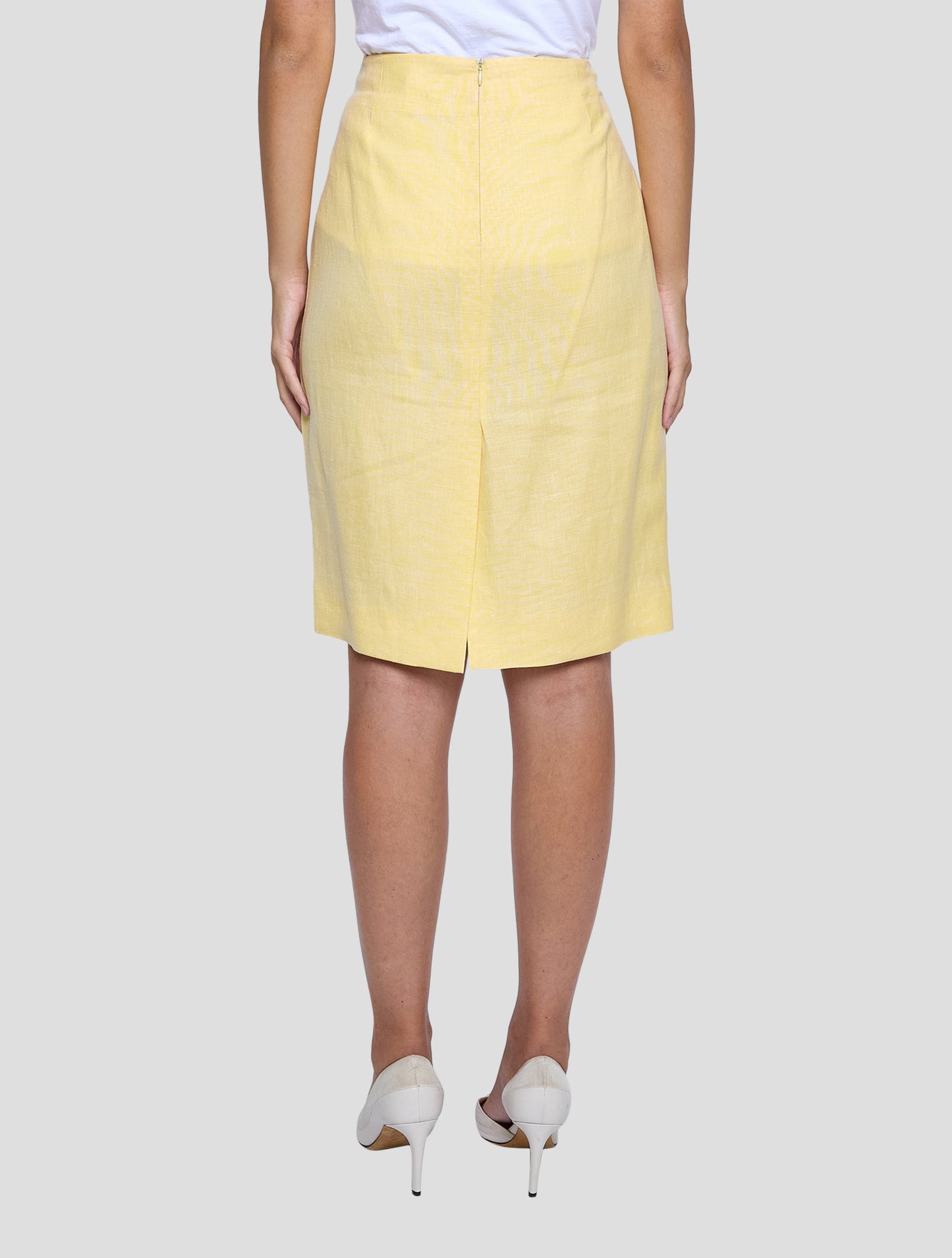 Kiton Yellow Cashmere Linen Silk Skirt Women
