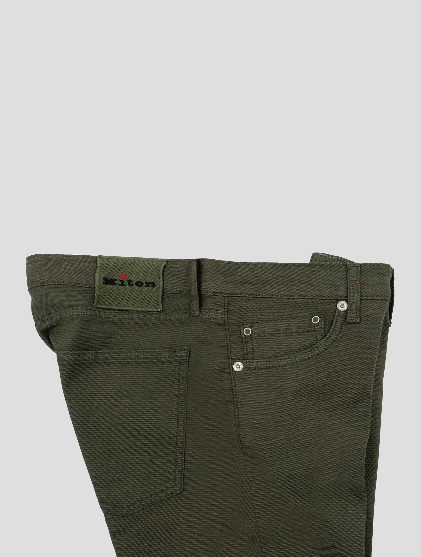 Kiton Green Cotton Linen Ea Jeans