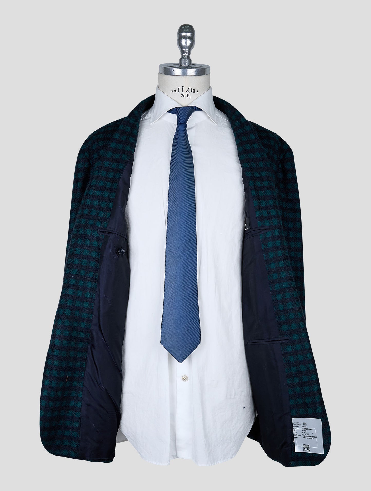 Kiton Green Blue Cashmere Silk Blazer
