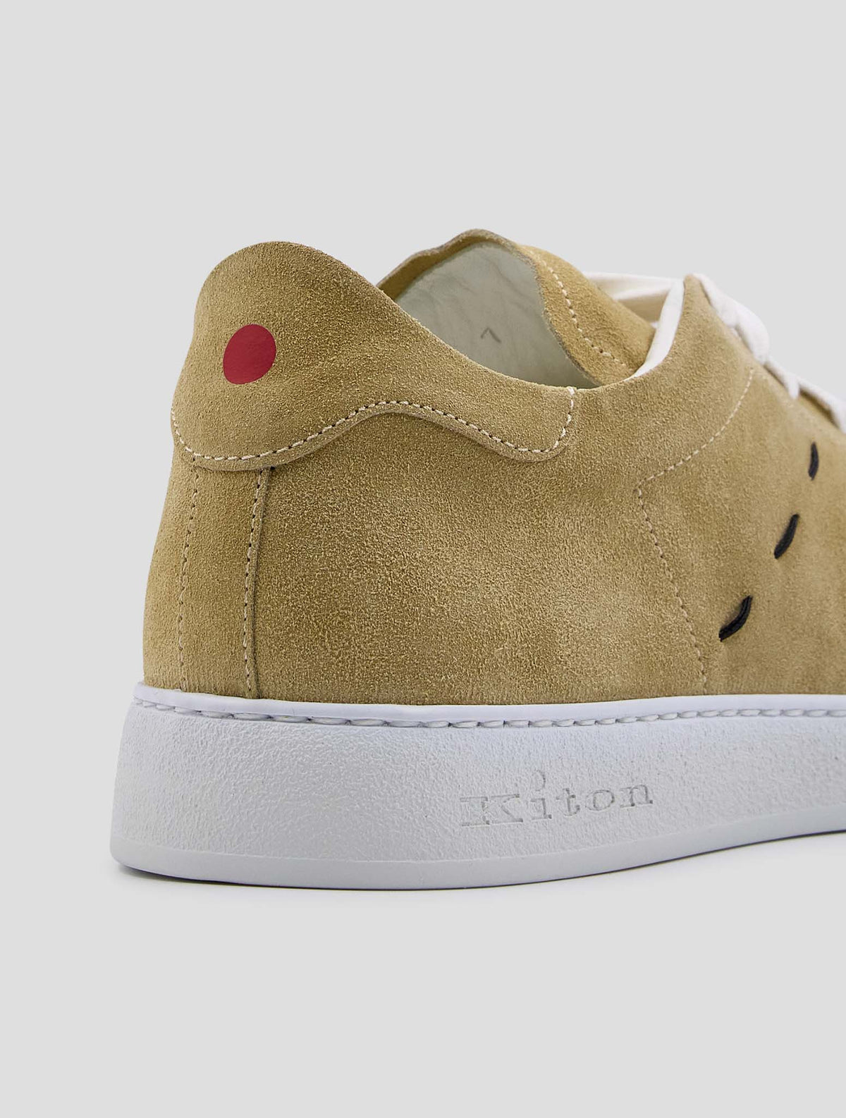 Kiton Beige Leather Suede Sneakers