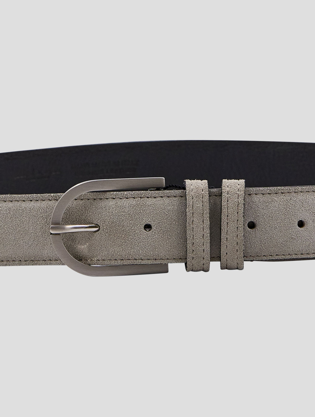 Kiton Gray Leather Suede Belt