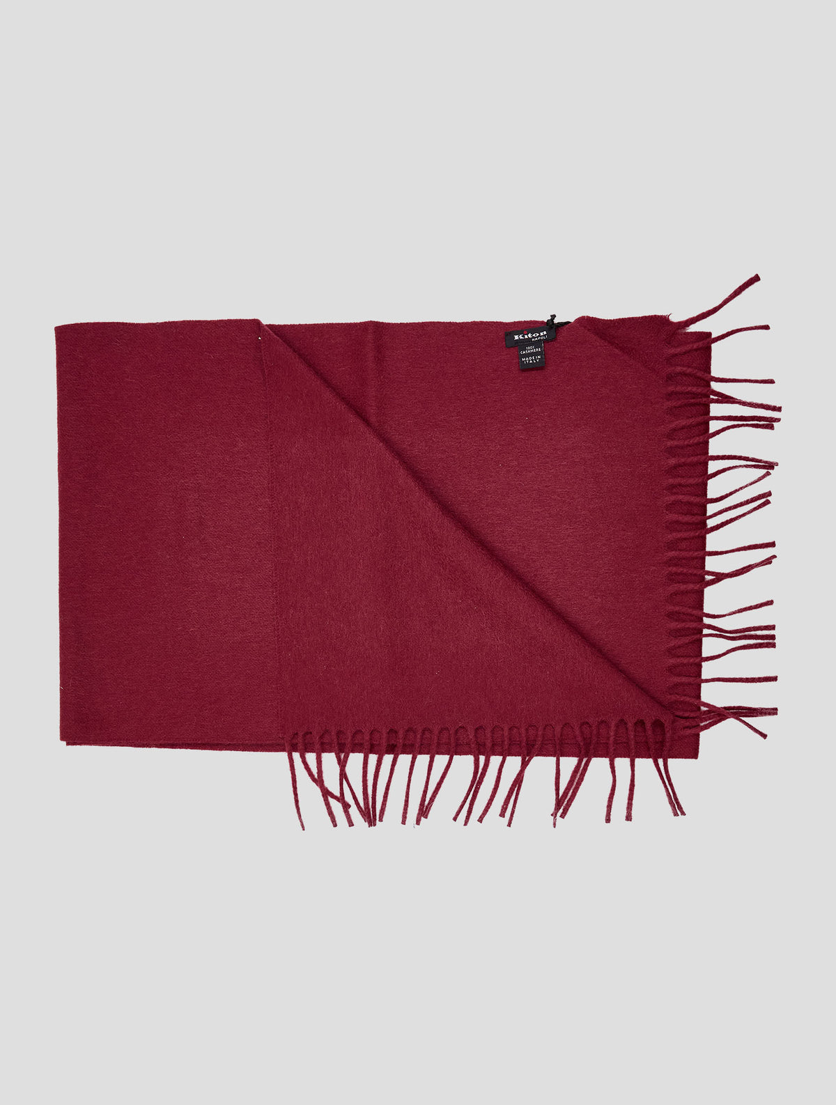 Kiton Burgundy Cashmere Scarf