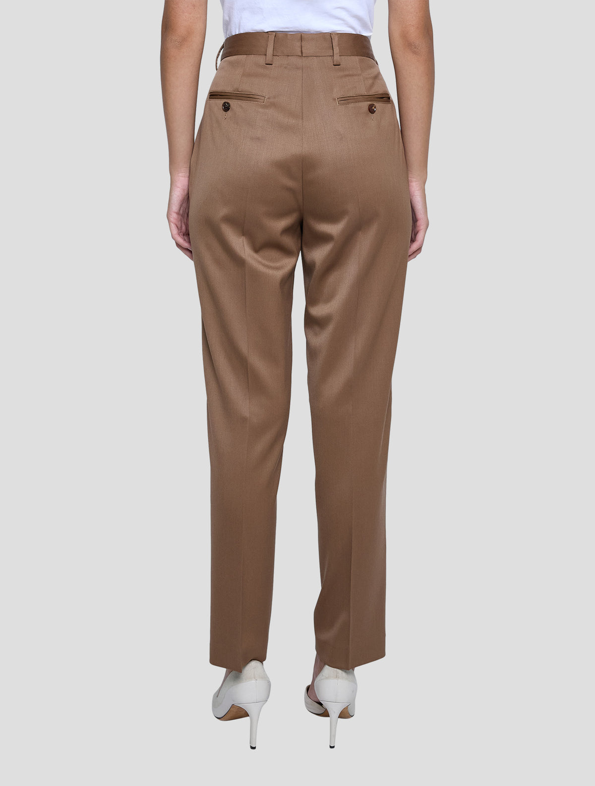 Kiton Brown Virgin Wool Ea Pants Women