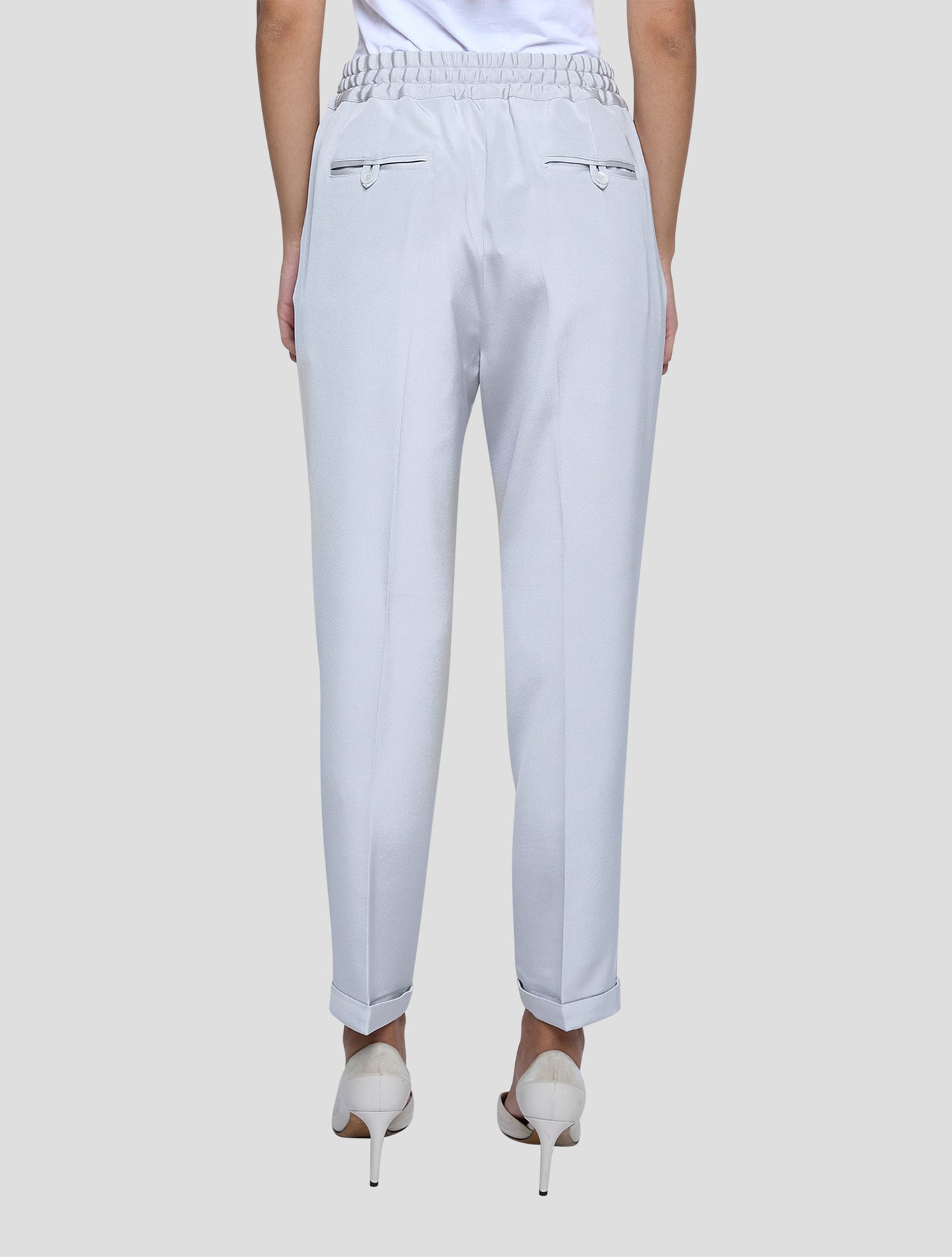 Kiton Gray Silk Ea Pants Women
