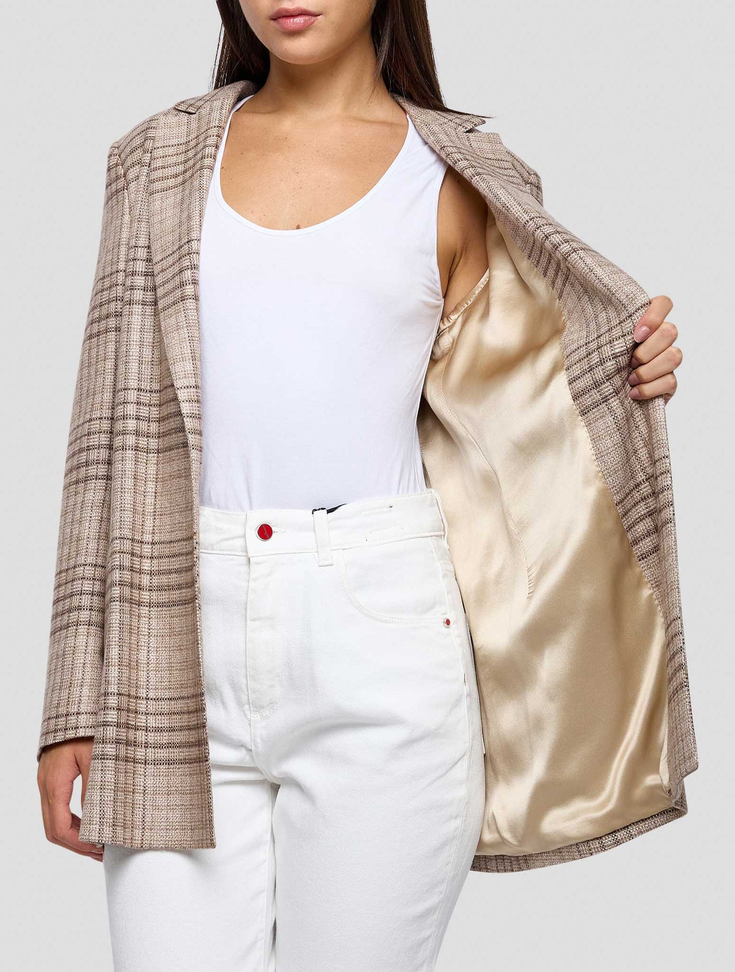 Kiton Brown Silk Cashmere Blazer Women