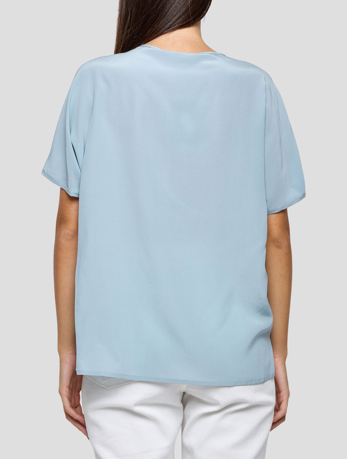 Kiton Light Blue Silk Shirt Women