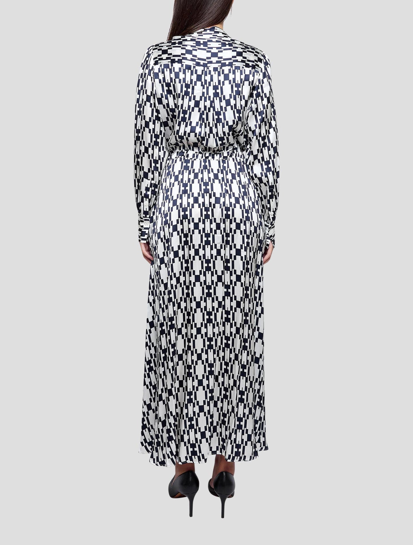 Kiton Blue White Silk Dress Women