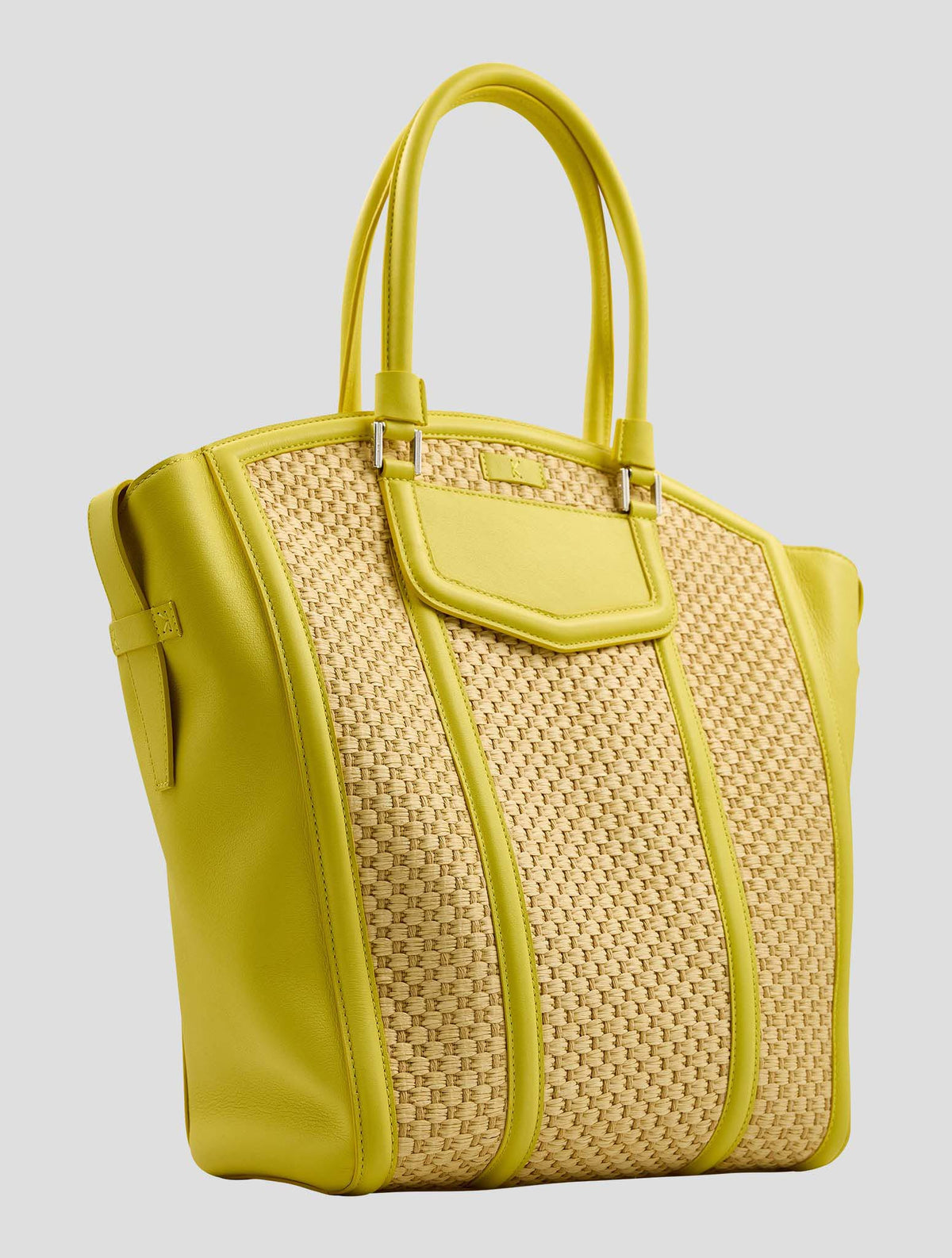 Kiton Beige Yellow Leather Suede Bag Women