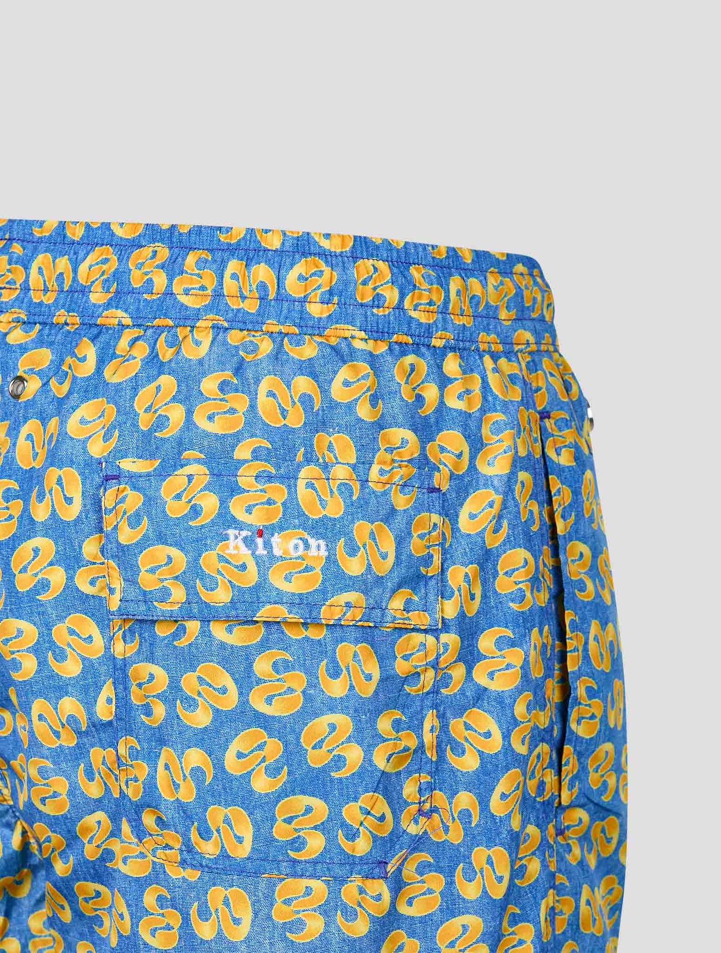 Kiton Light Blue Yellow Pl Swim Trunks