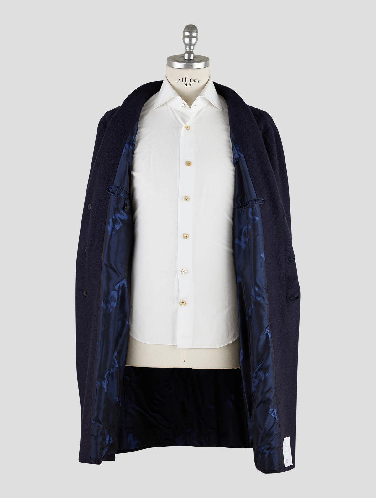 Kiton Knt Dark Blue Cashmere Pa Overcoat