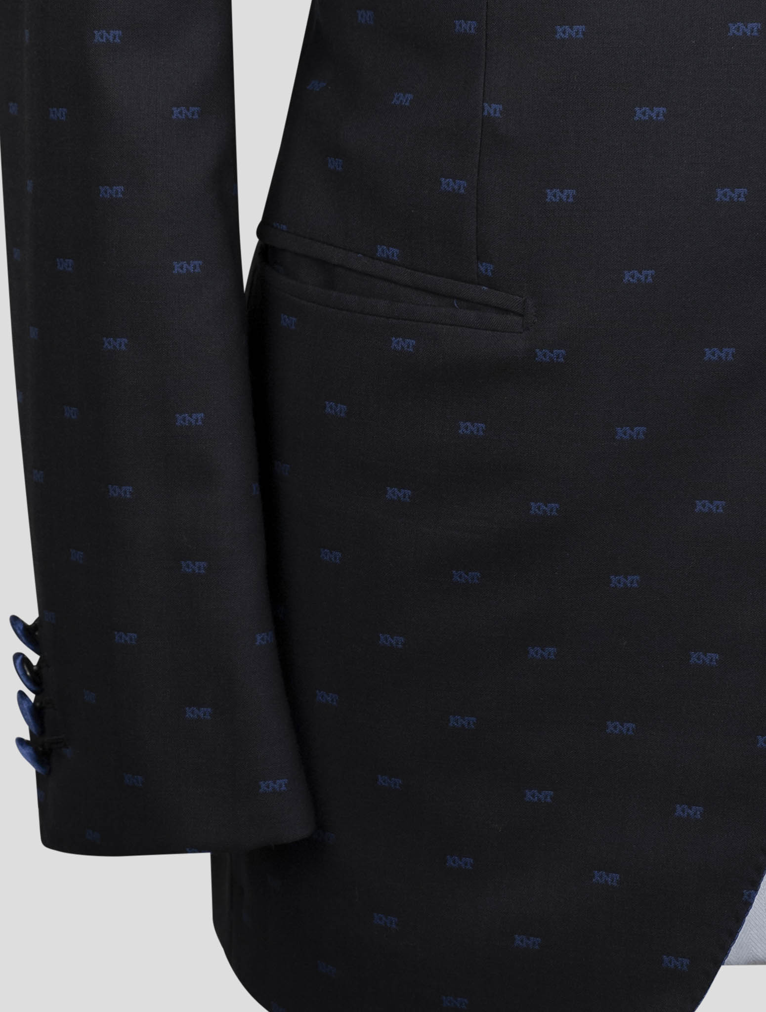 Kiton KNT Blue Virgin Wool Blazer Smoking