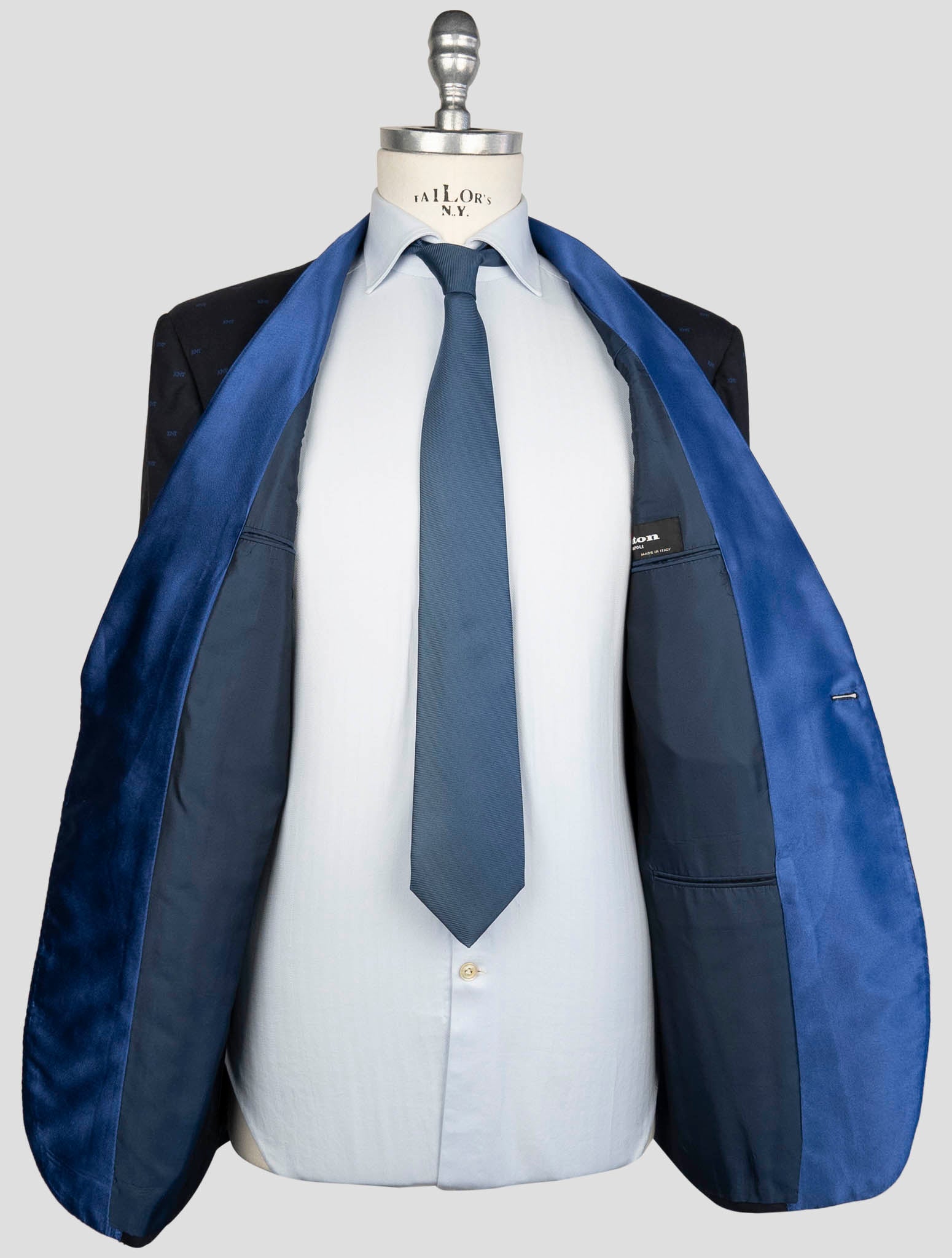 Kiton KNT Blue Virgin Wool Blazer Smoking