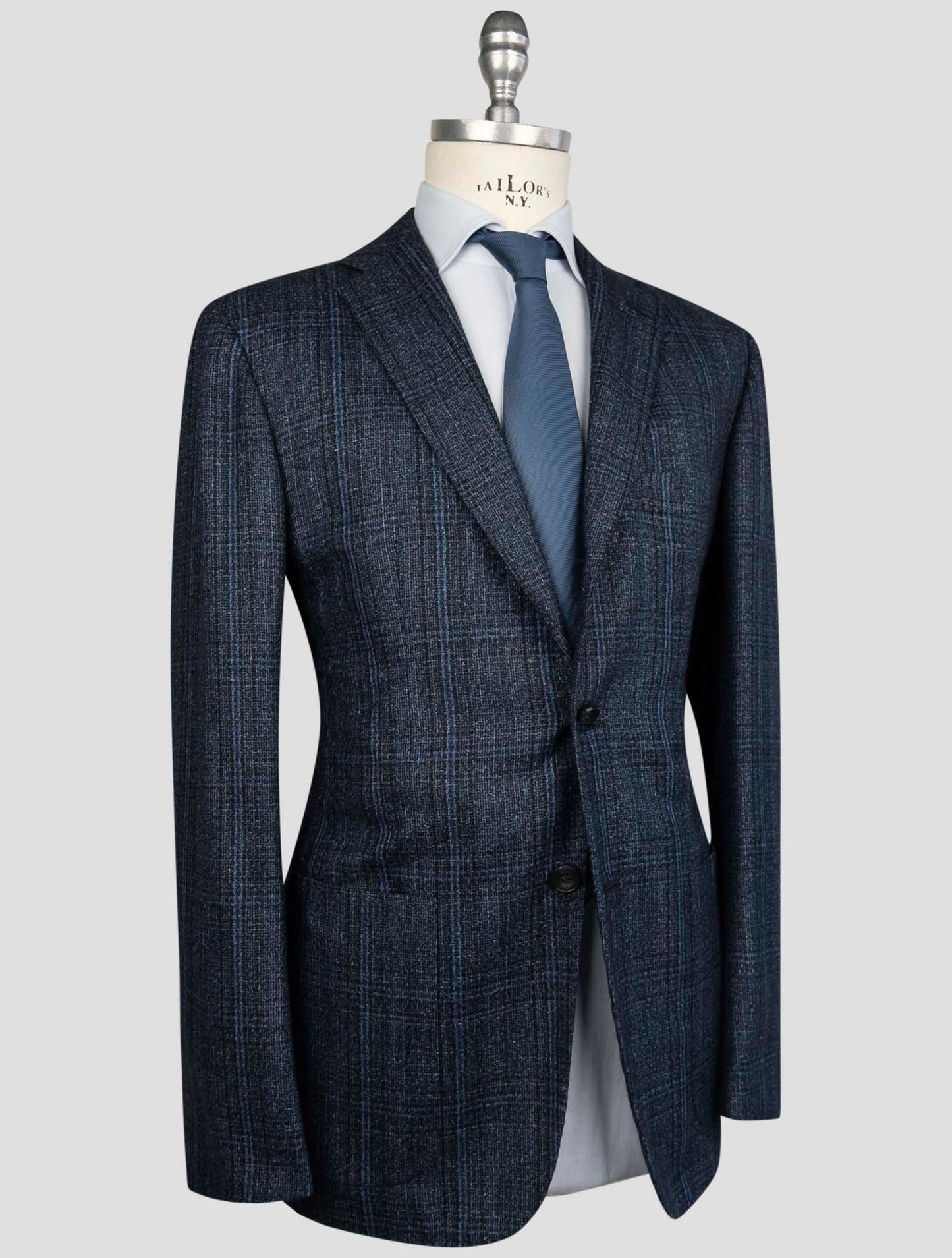 Kiton Blue Cashmere Silk Linen Blazer