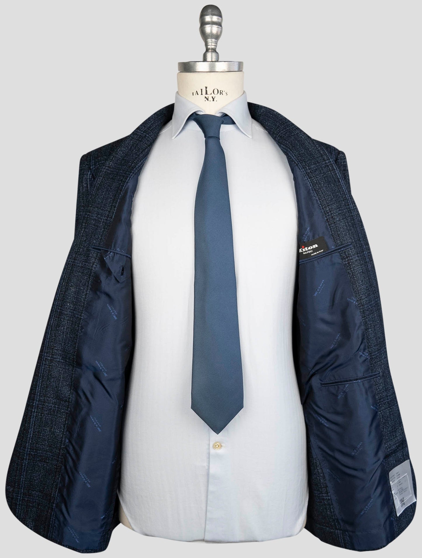 Kiton Blue Cashmere Silk Linen Blazer