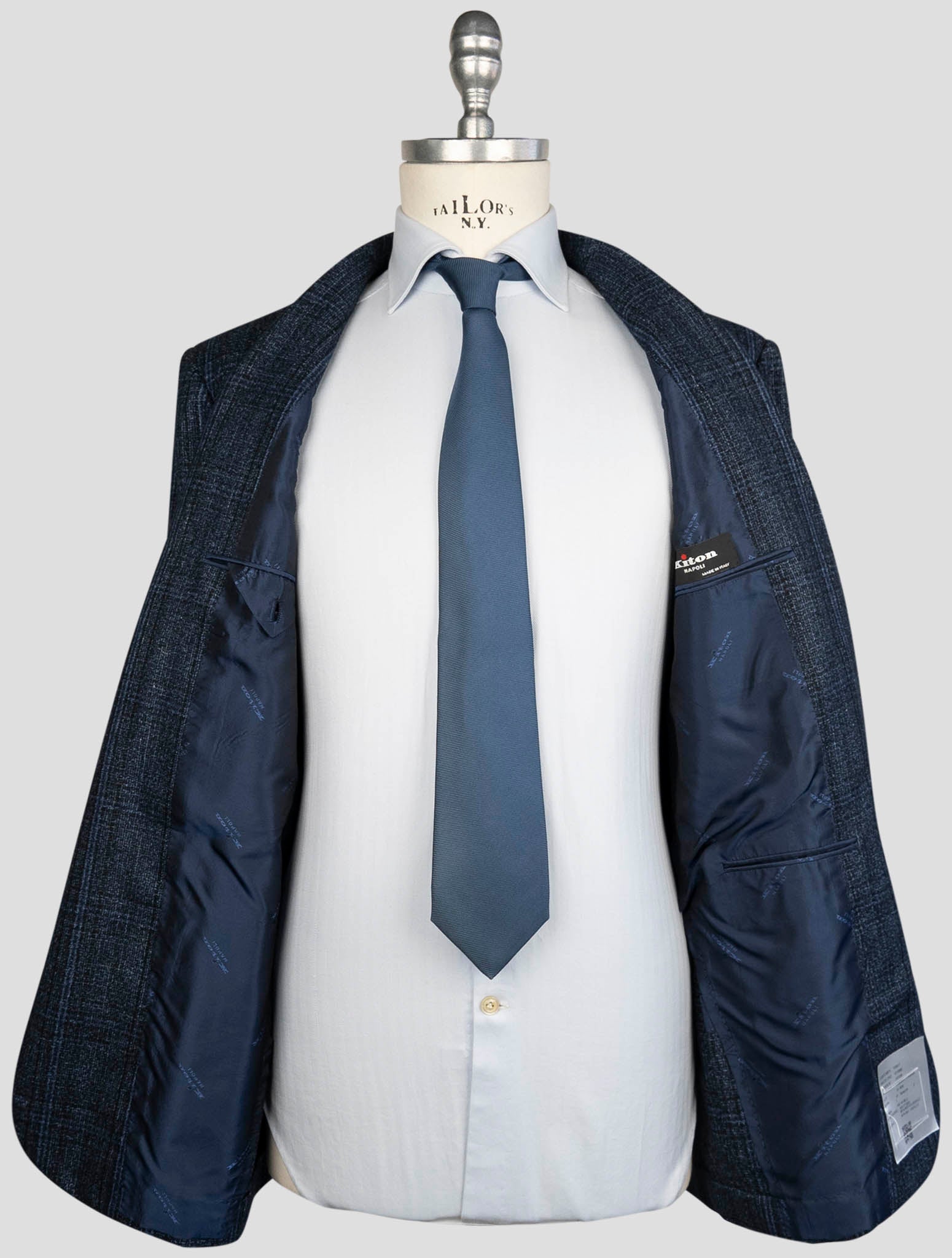 Kiton Blue Cashmere Silk Linen Blazer
