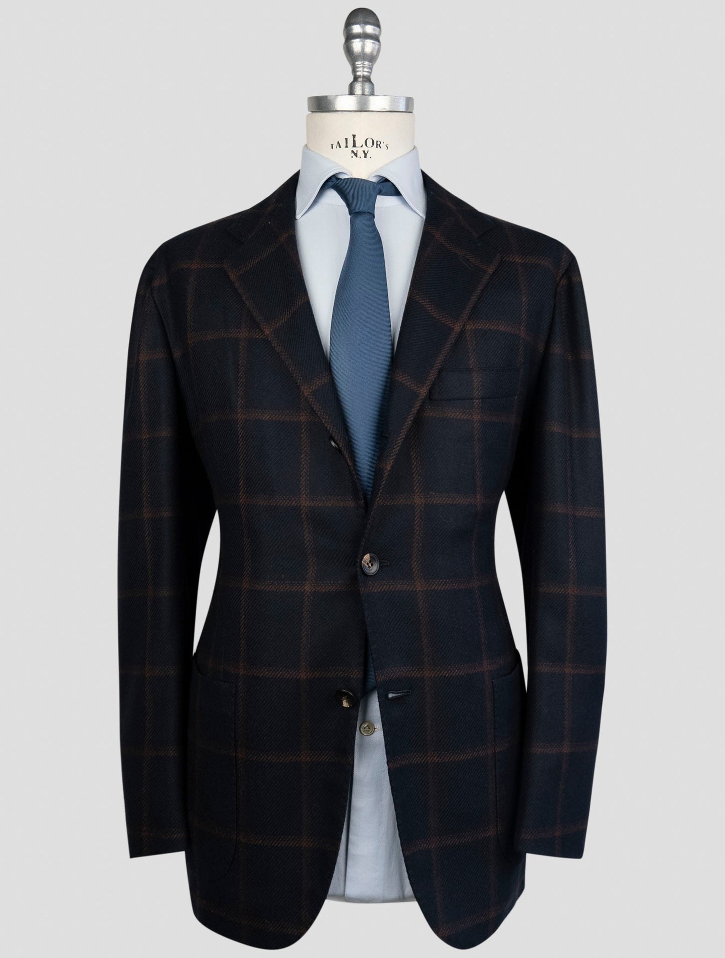 Kiton Blue Brown Cashmere Blazer