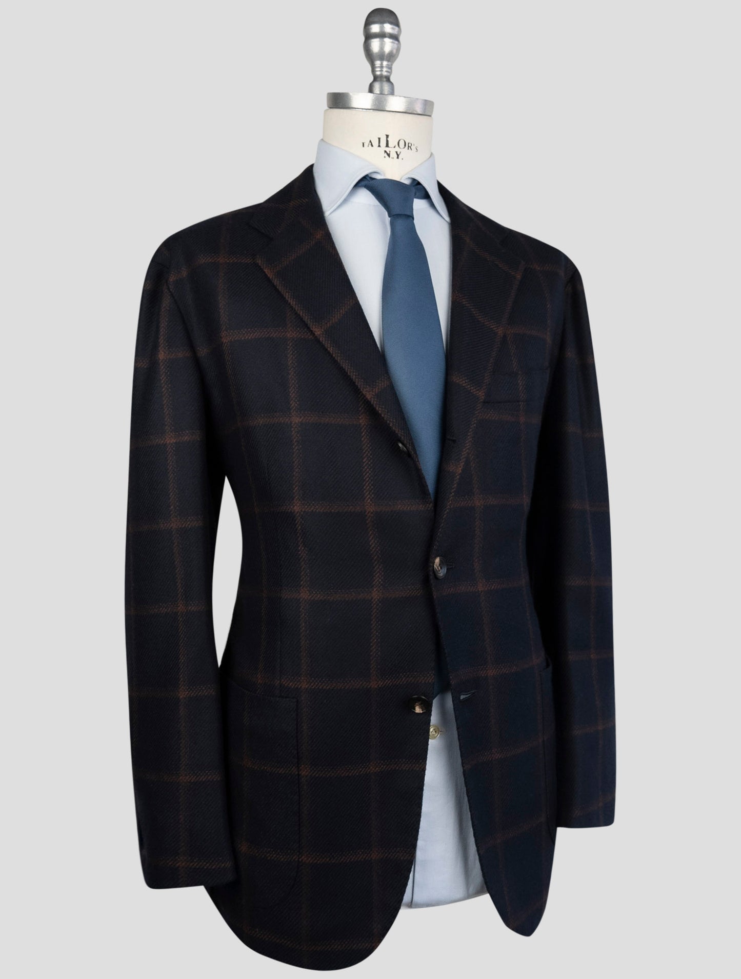Kiton Blue Brown Cashmere Blazer