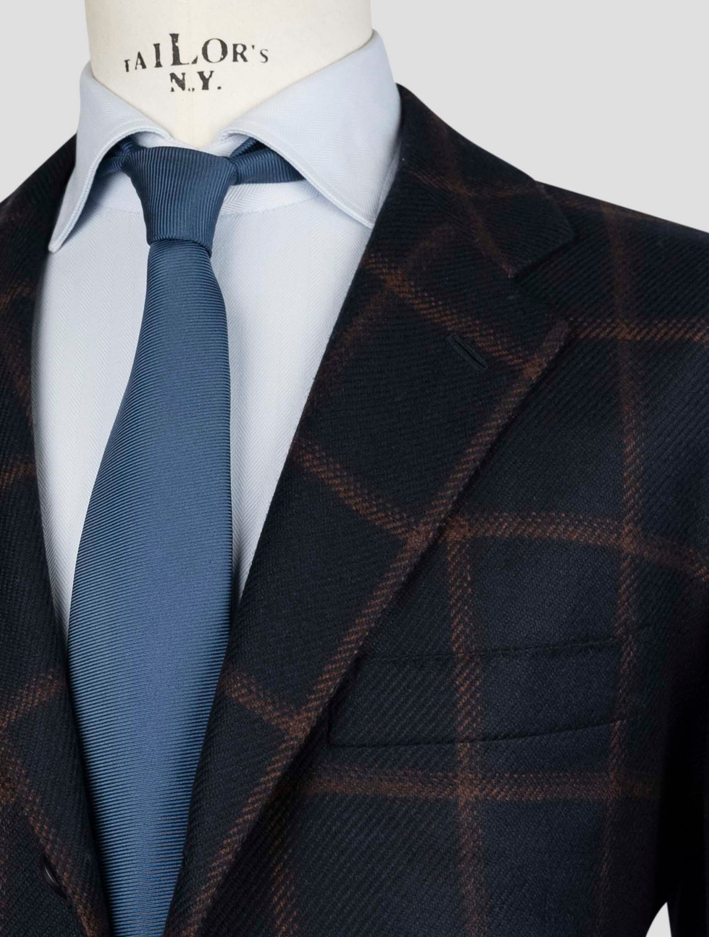 Kiton Blue Brown Cashmere Blazer