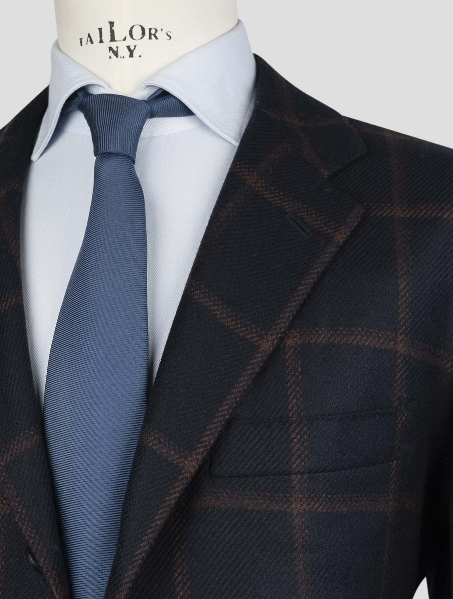 Kiton Blue Brown Cashmere Blazer