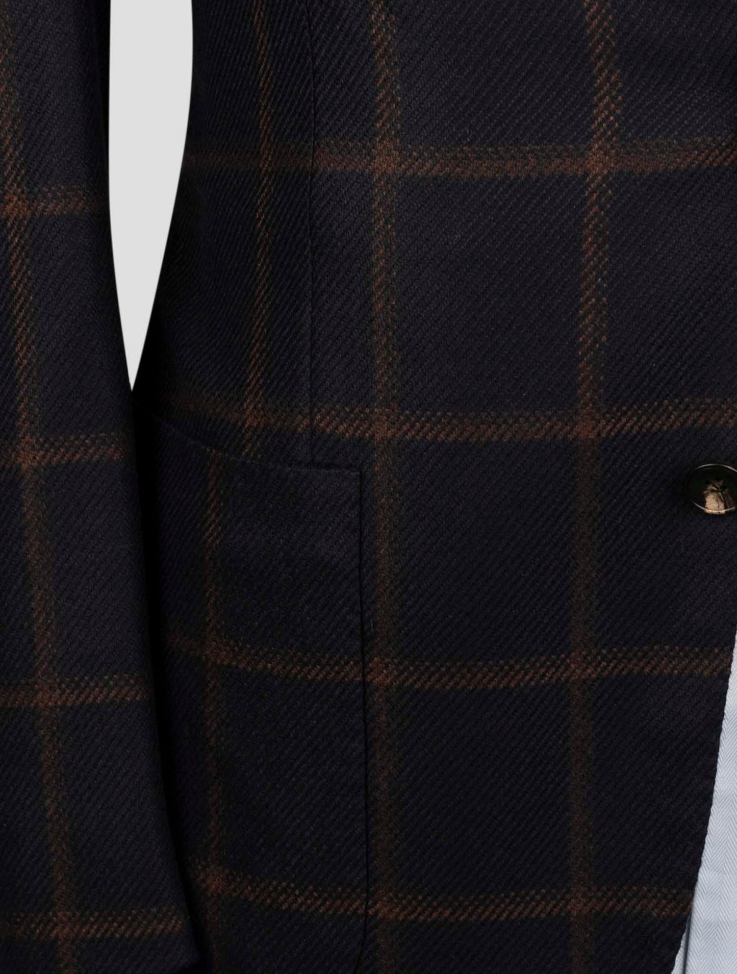 Kiton Blue Brown Cashmere Blazer