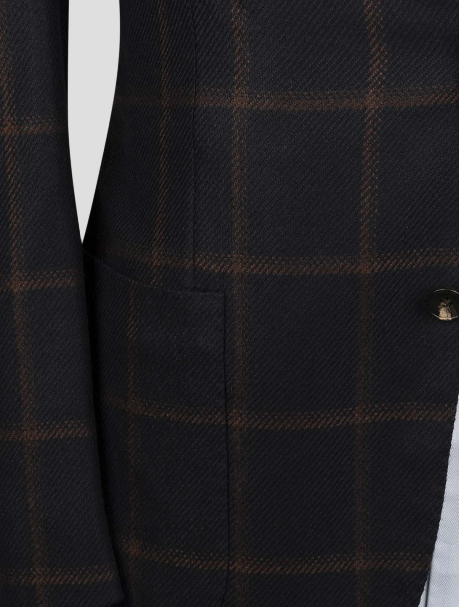 Kiton Blue Brown Cashmere Blazer