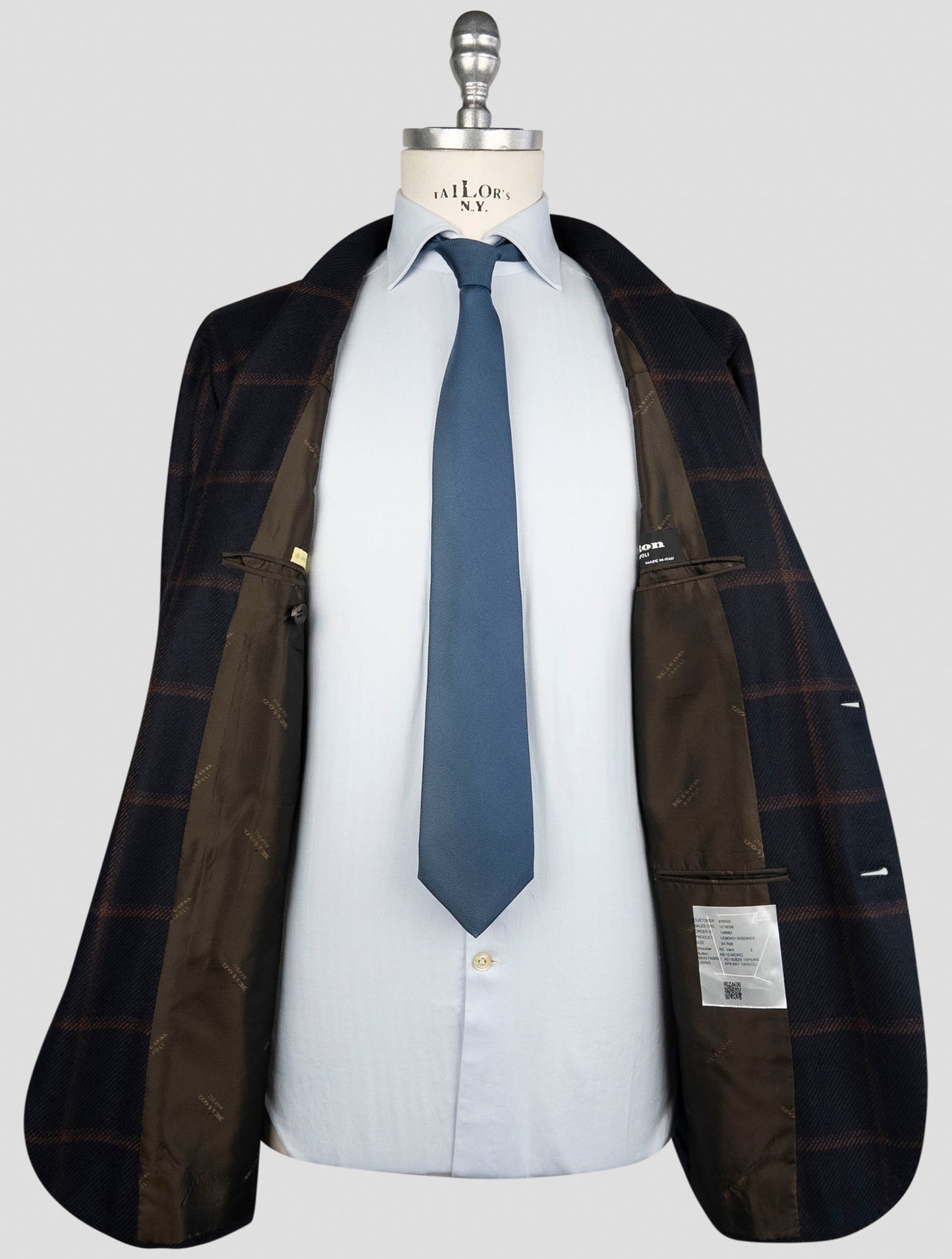 Kiton Blue Brown Cashmere Blazer