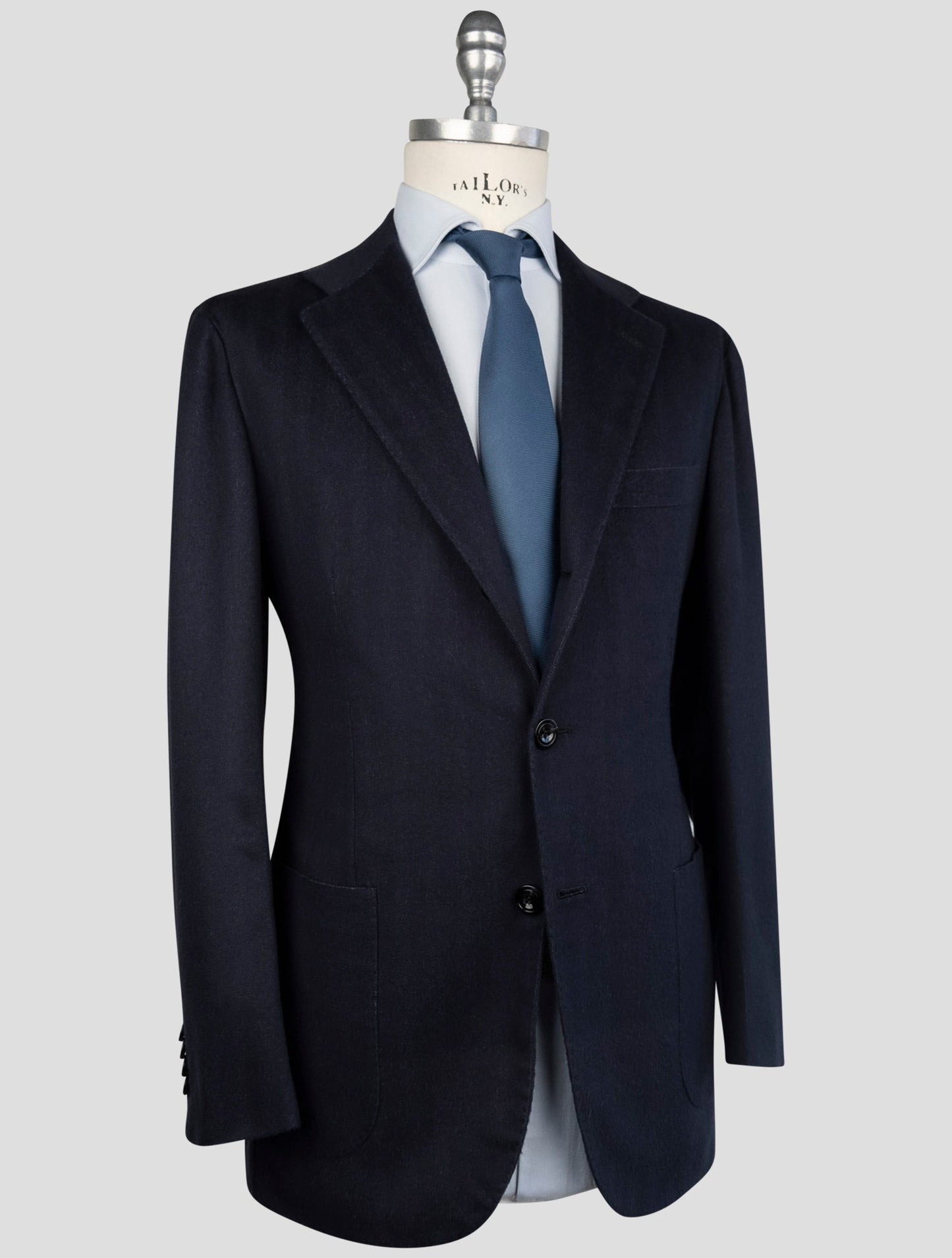 Kiton Blue Vicuna Perù Silk Blazer