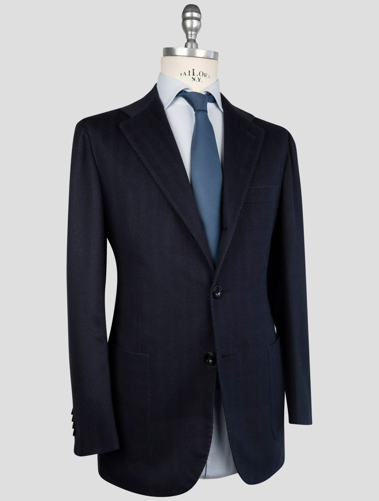 Kiton Blue Vicuna Perù Silk Blazer
