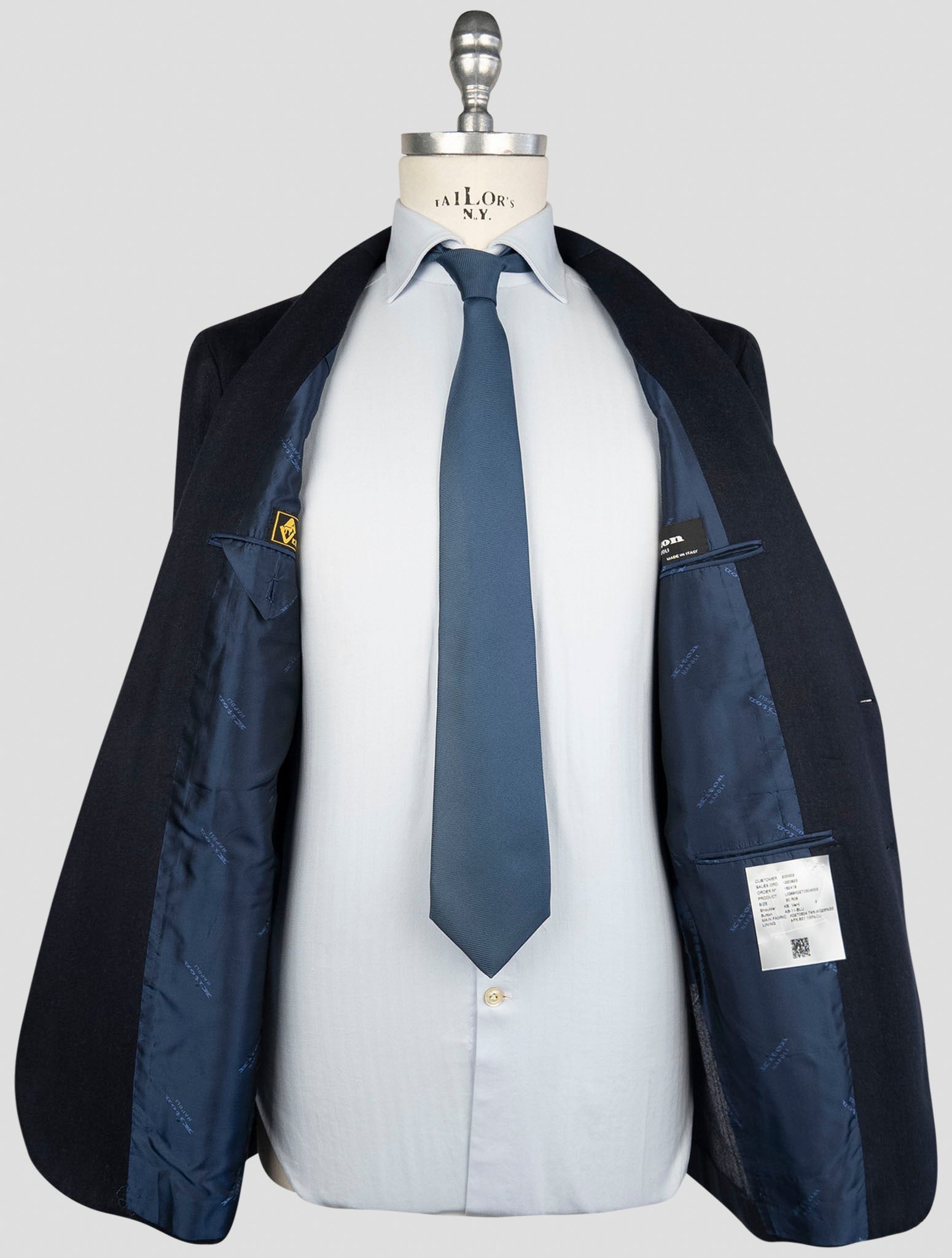 Kiton Blue Vicuna Perù Silk Blazer