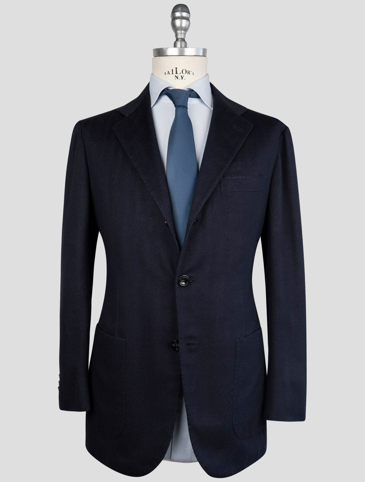 Kiton Blue Vicuna Perù Silk Blazer